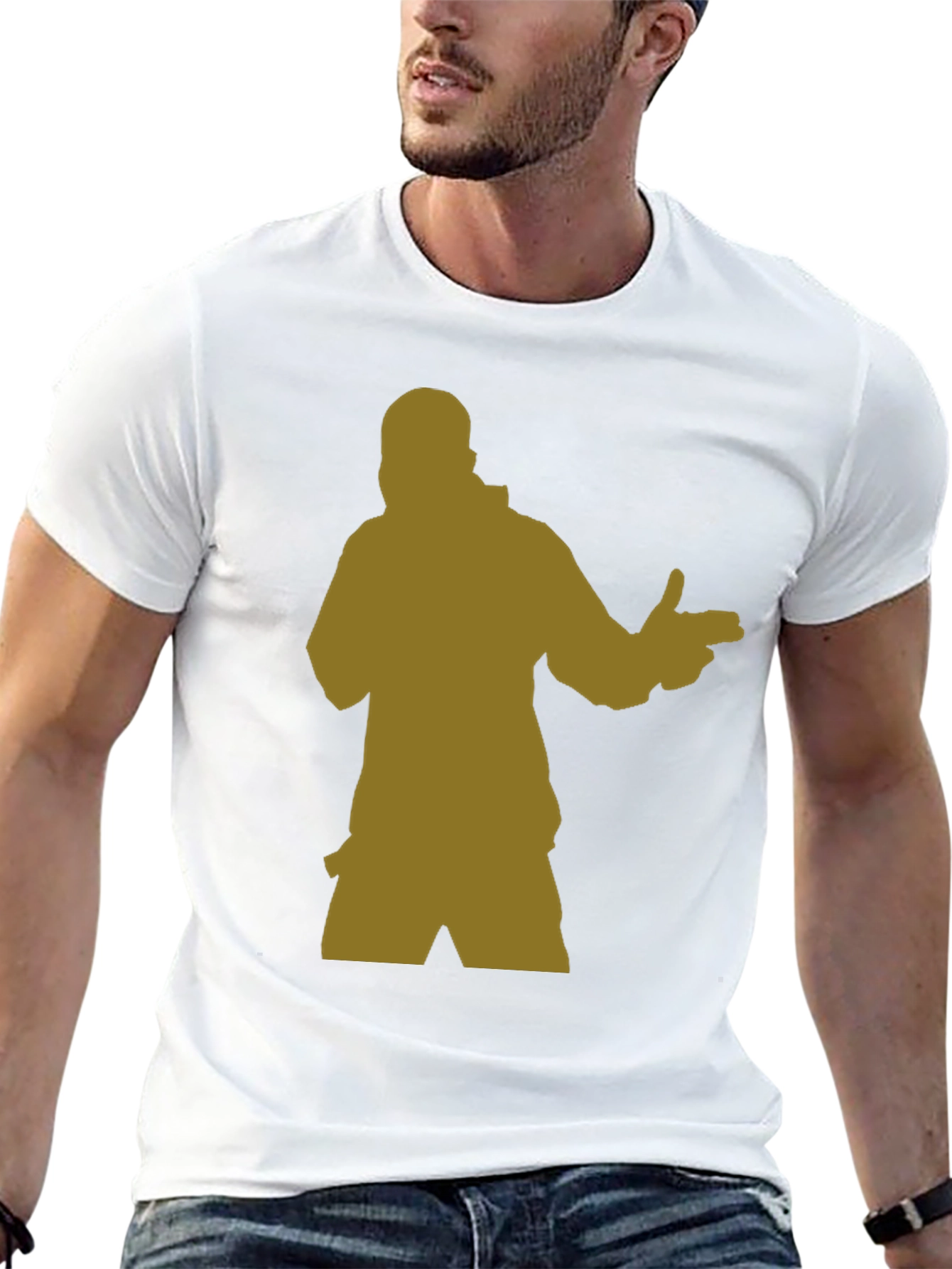 Black T-Shirt with Silhouette Graphic