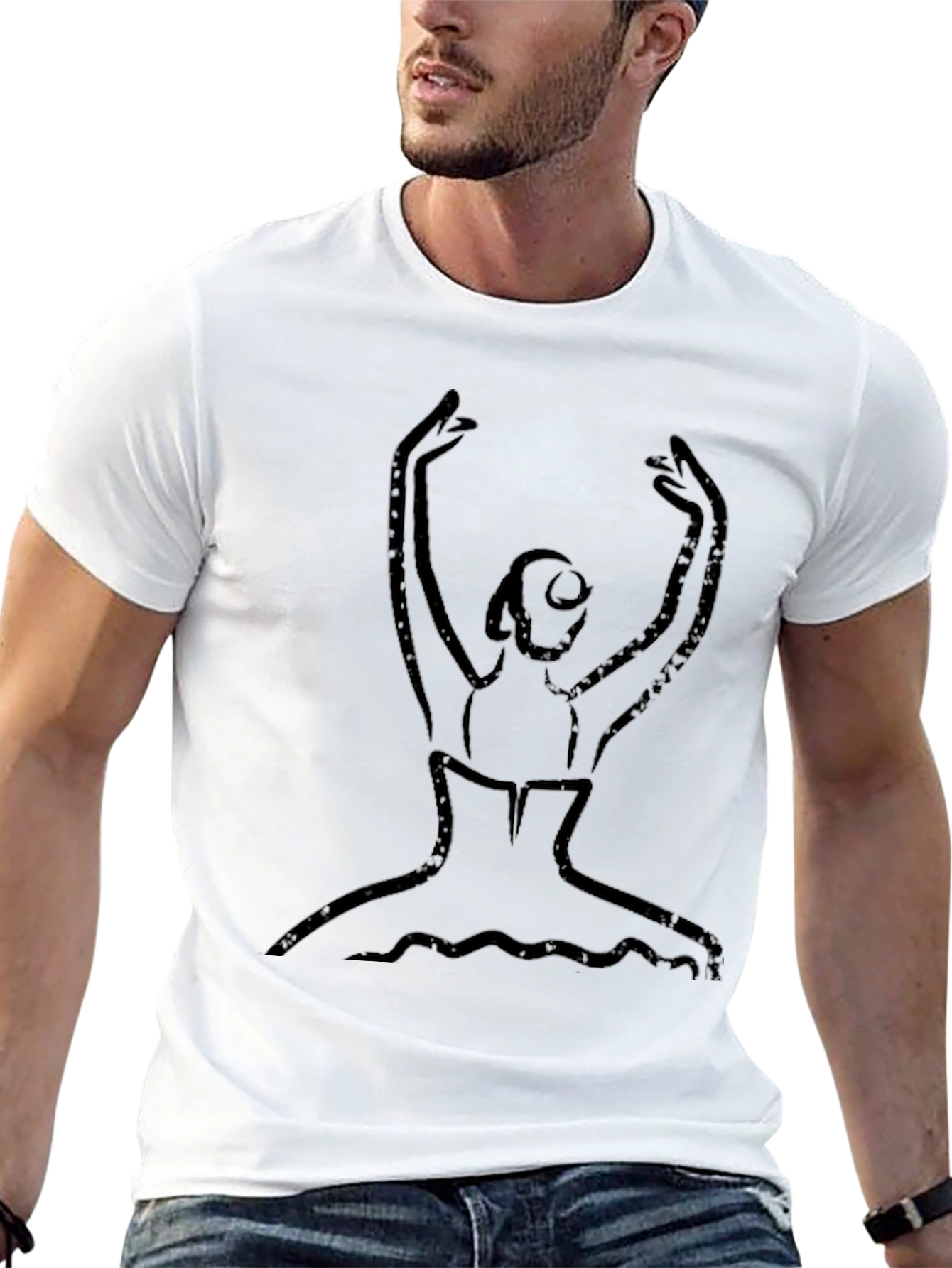 Ballerina Sketch Tee - Artistic Graphic T-Shirt