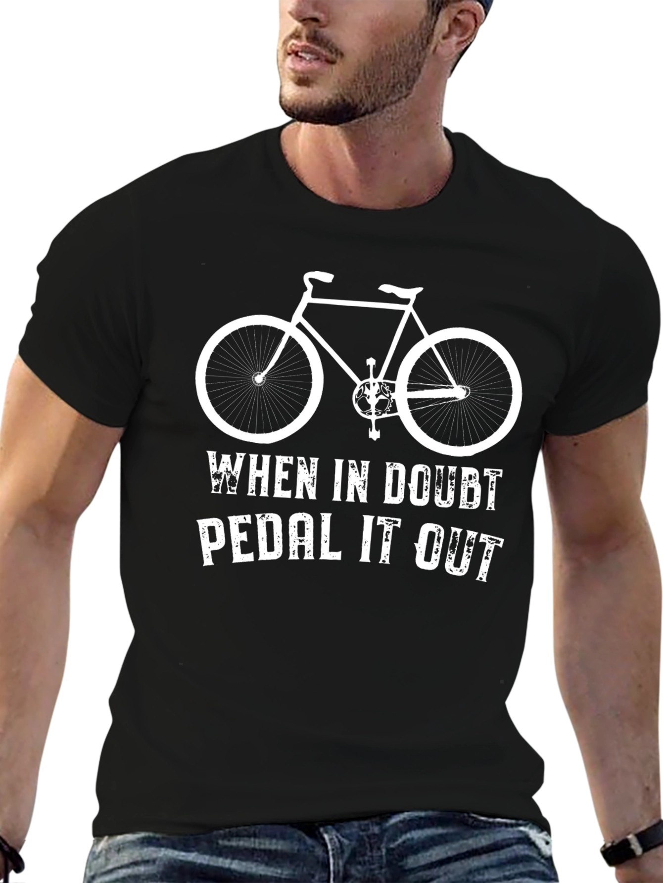When In Doubt Pedal It Out T-Shirt - Black