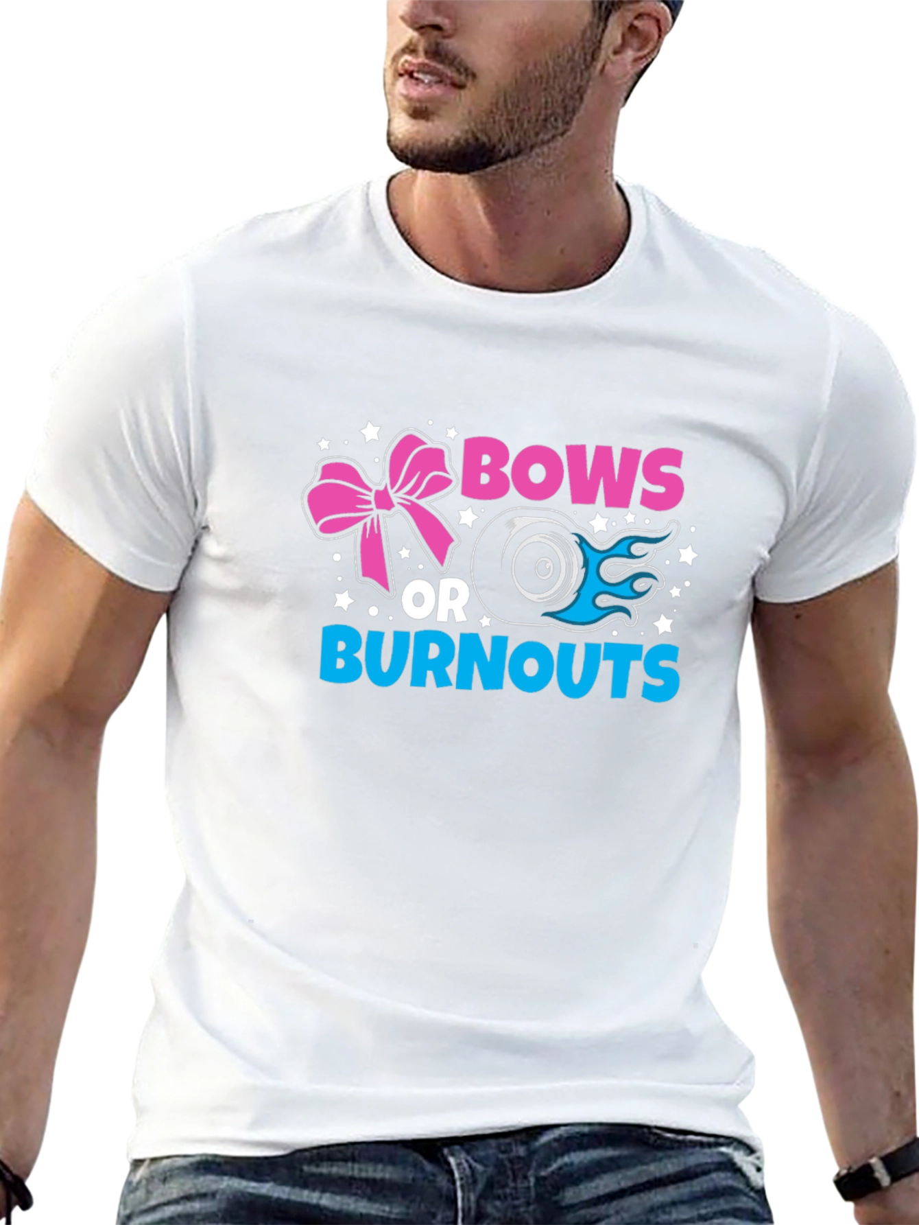 Bows or Burnouts Gender Reveal T-Shirt