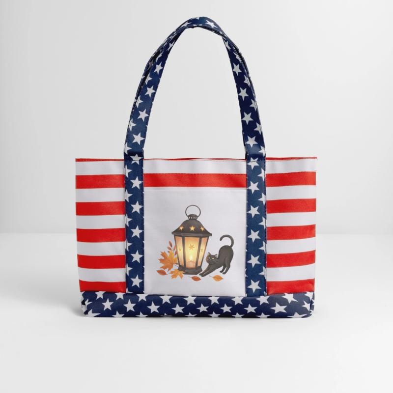 Autumn Night Lantern with Playful Cat