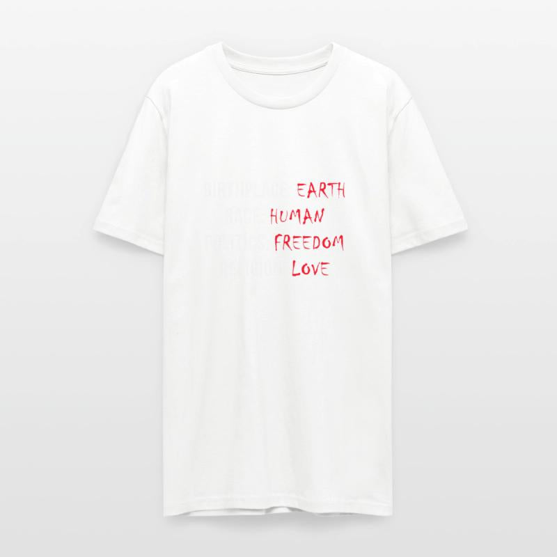 Birthplace: Earth, Race: Human - T shirt
