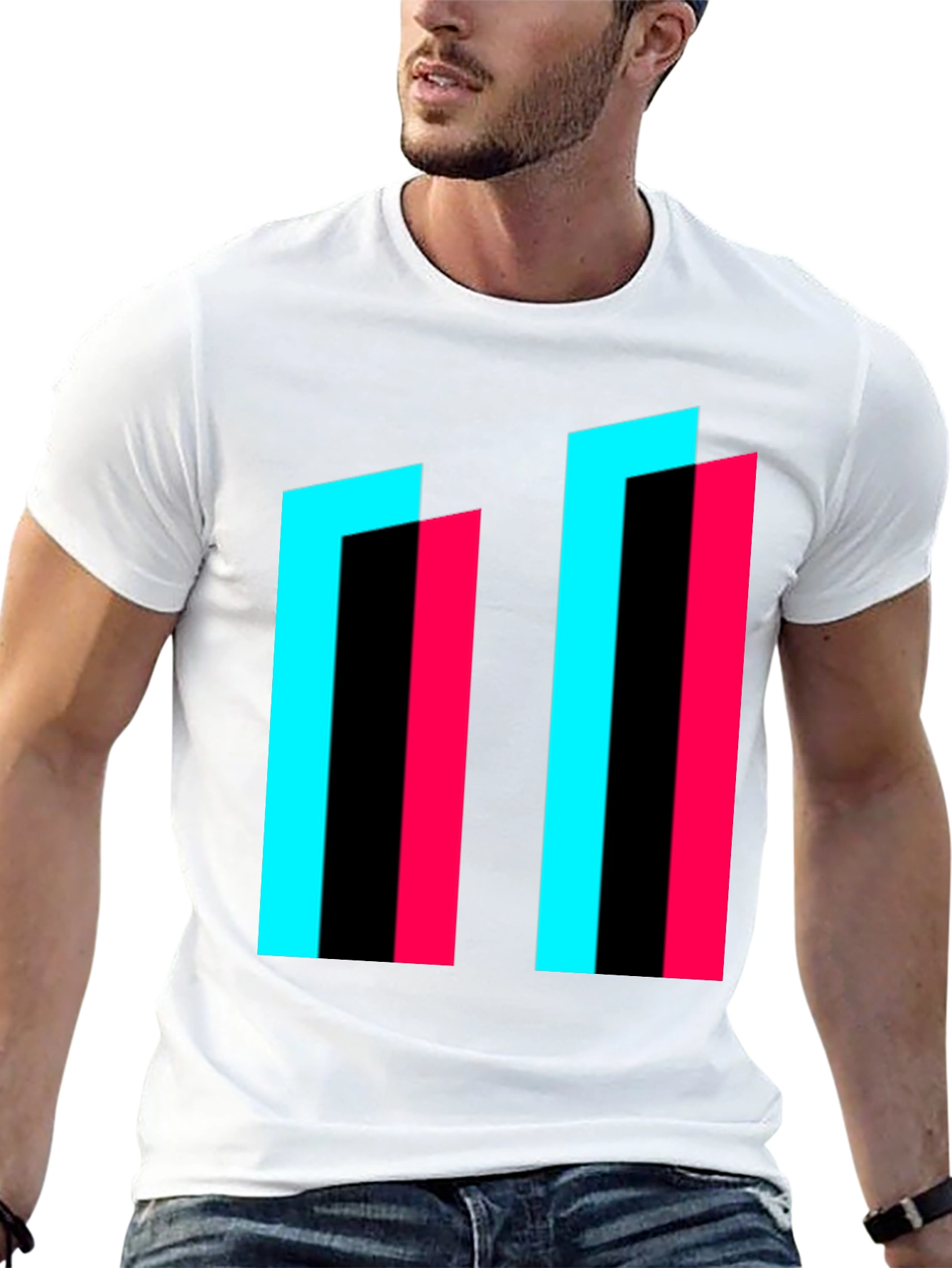 Abstract Geometric Graphic Tee - Modern Style