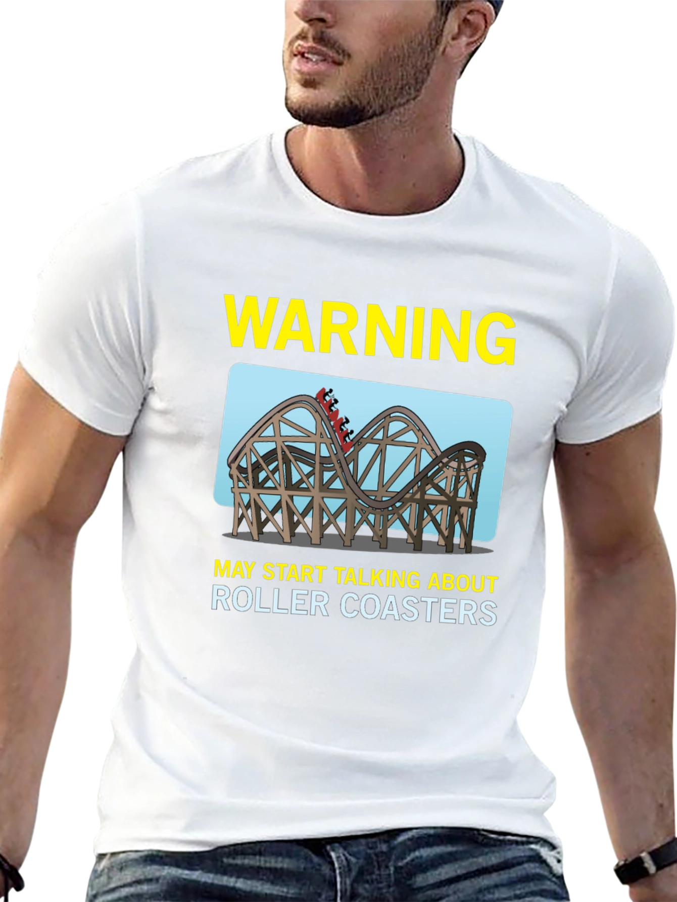 Warning Roller Coasters T-Shirt - Black