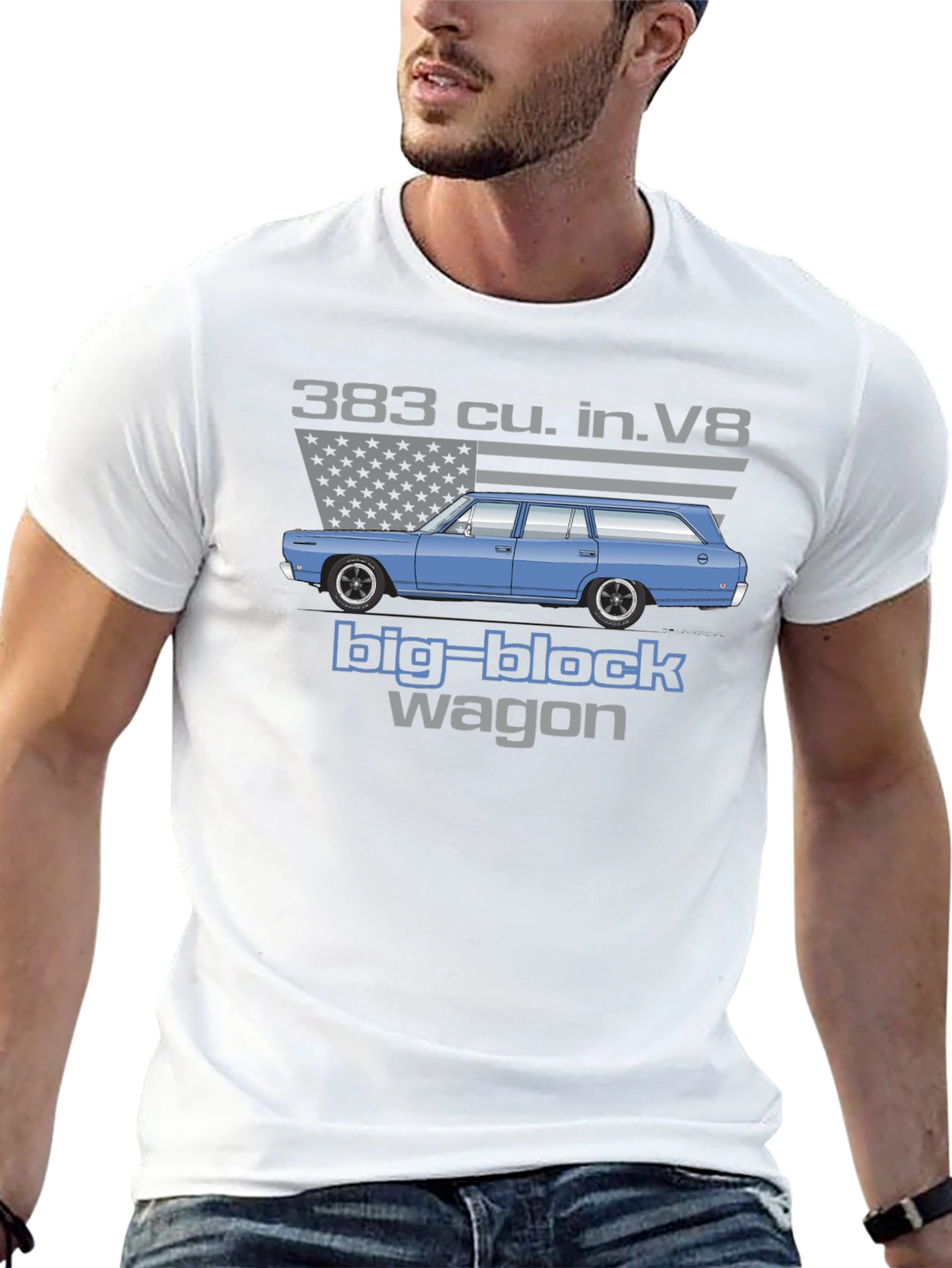 383 cu. in. V8 Big Block Wagon T-Shirt