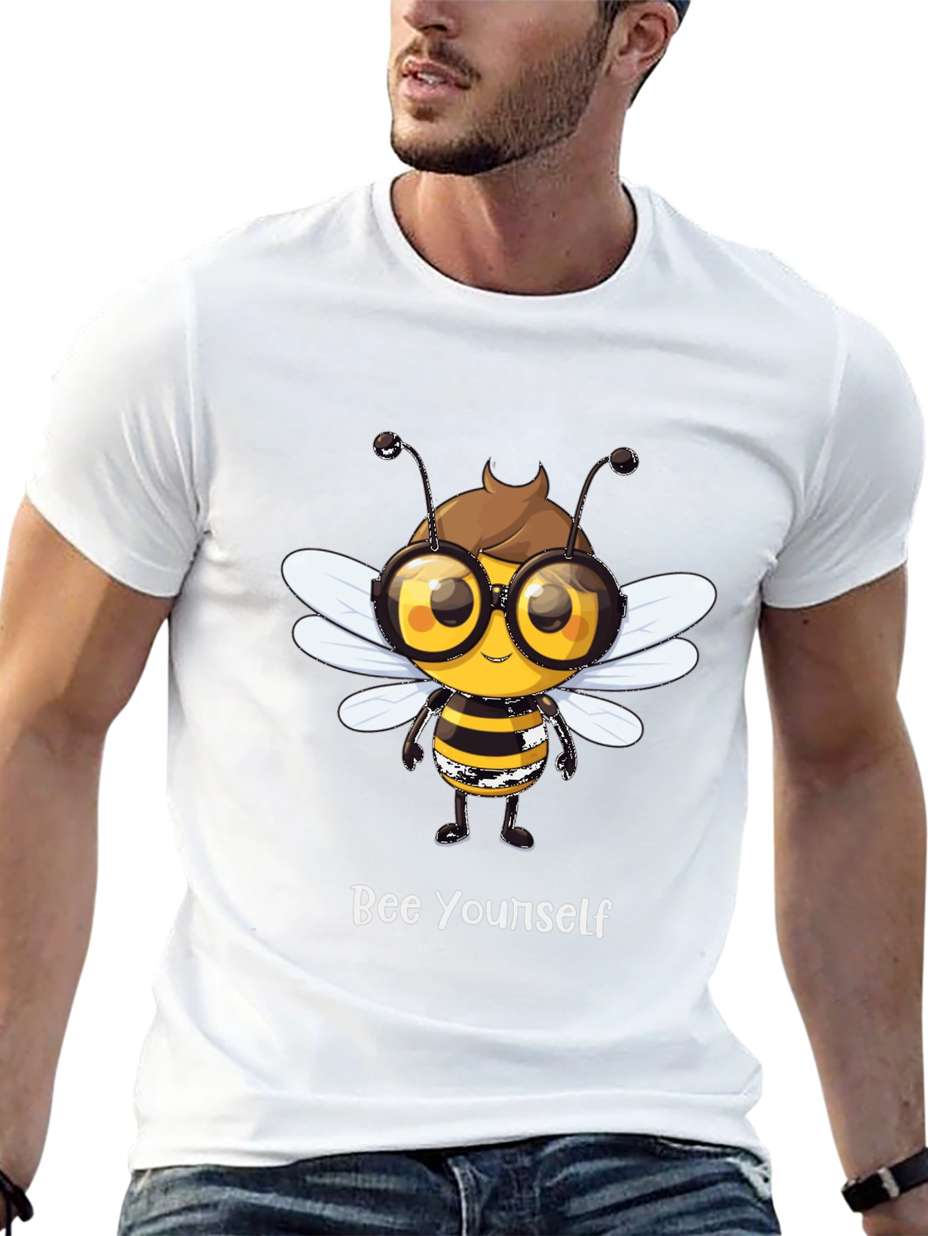 Bee Yourself Graphic T-Shirt - Stylish Black Tee