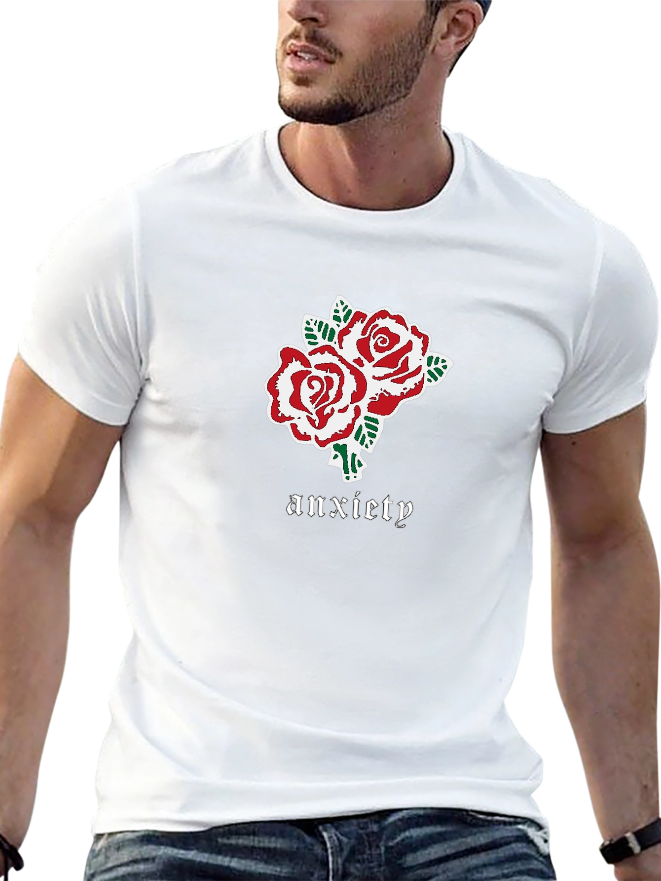 Anxiety Roses Graphic Black T-Shirt