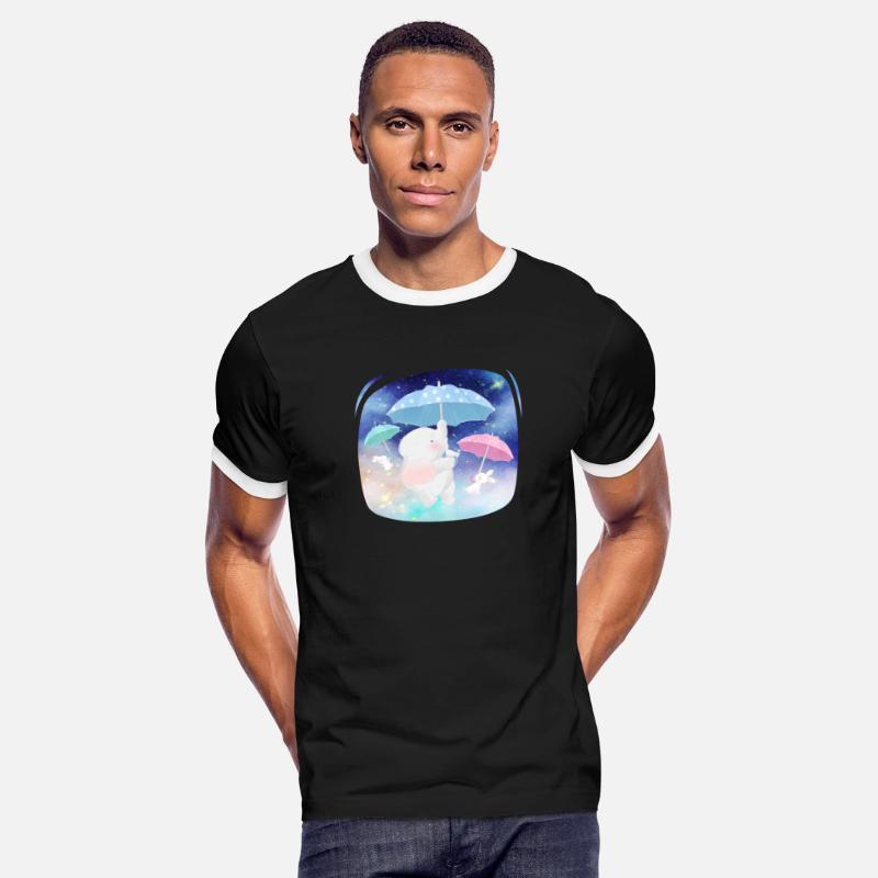 Enjoy Elephant And Rabbit Flying Using Umbrella