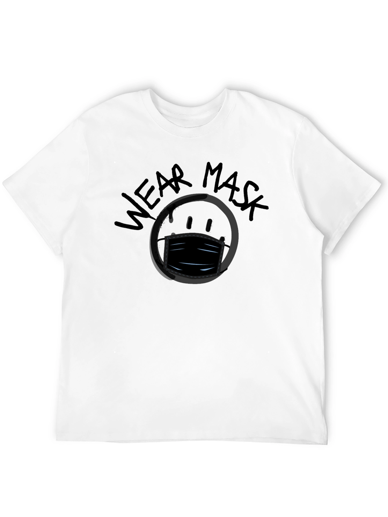 Wear Mask Graphic Black T-Shirt