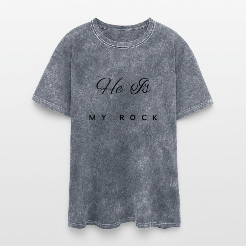 "He Is My Rock" Black Text Christian Design