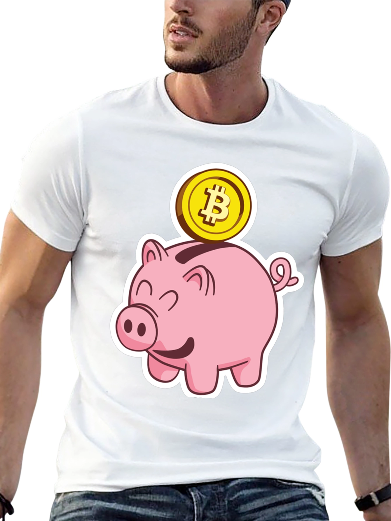 Bitcoin Piggy Bank Black T-Shirt