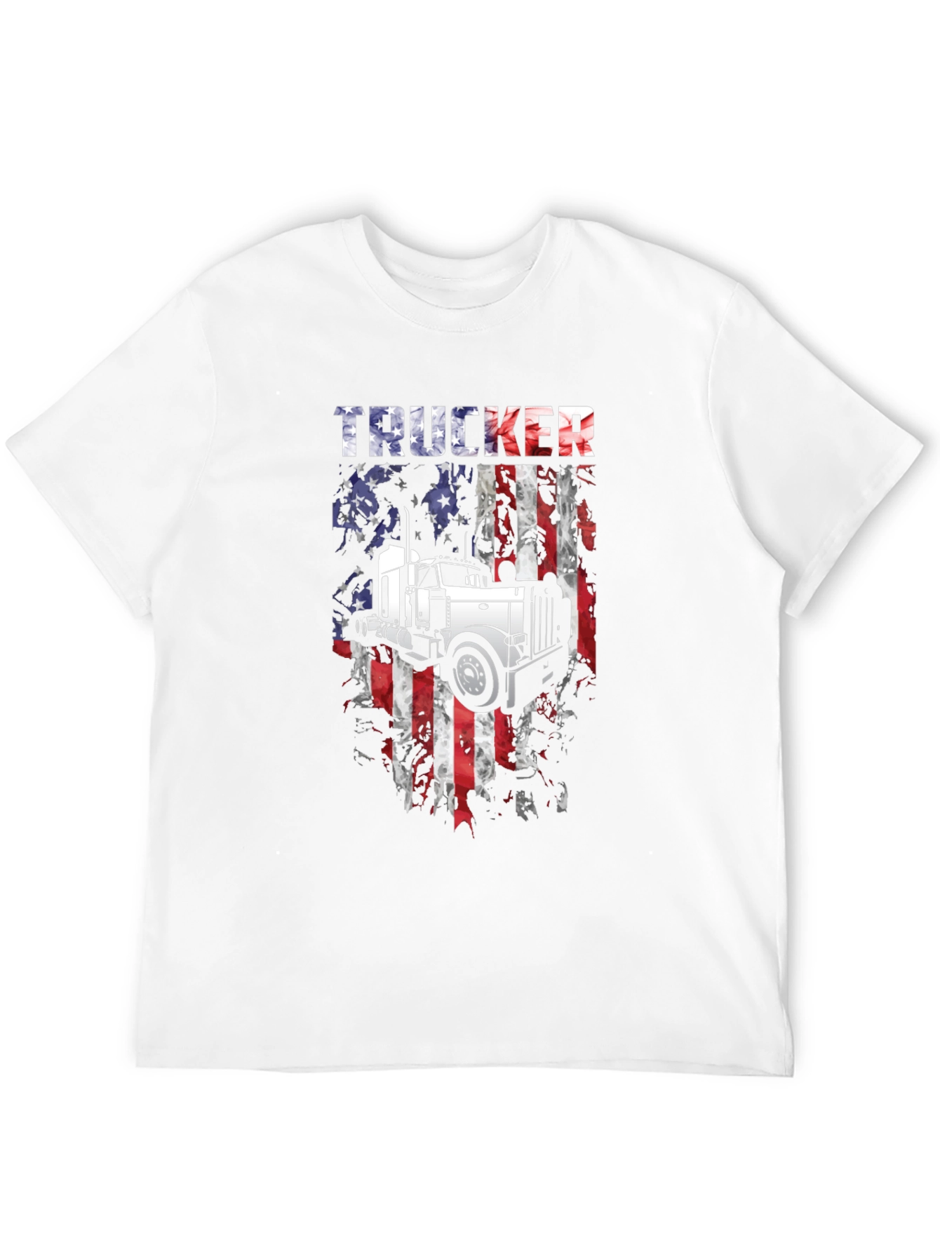 Trucker USA Flag Graphic T-Shirt