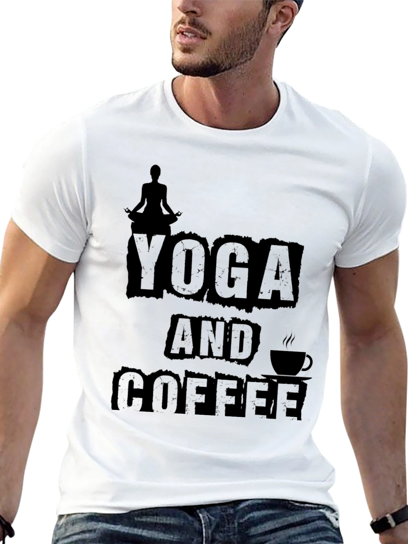 Yoga and Coffee Black Graphic Tee