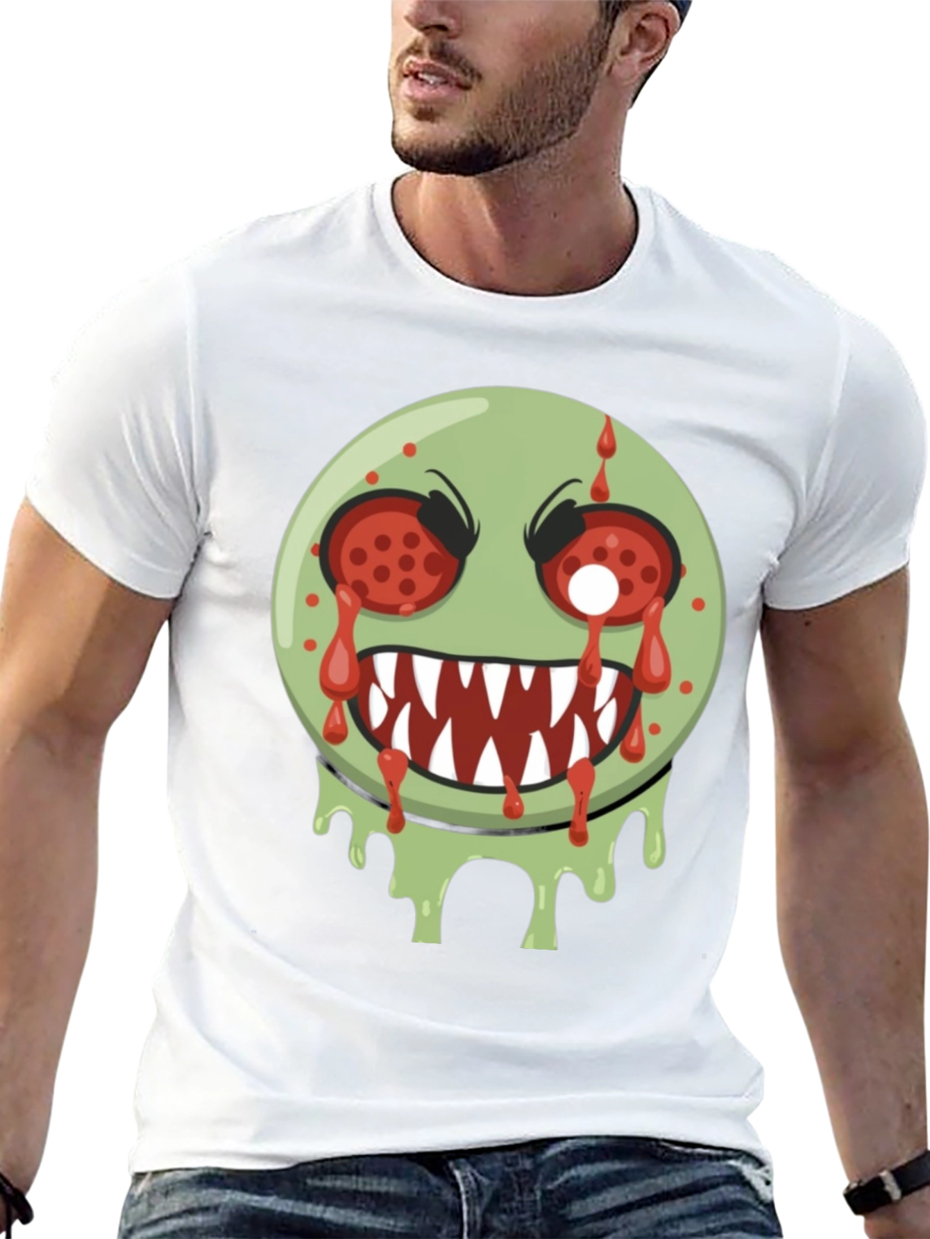 Zombie Emoji Graphic Tee - Spooky Style