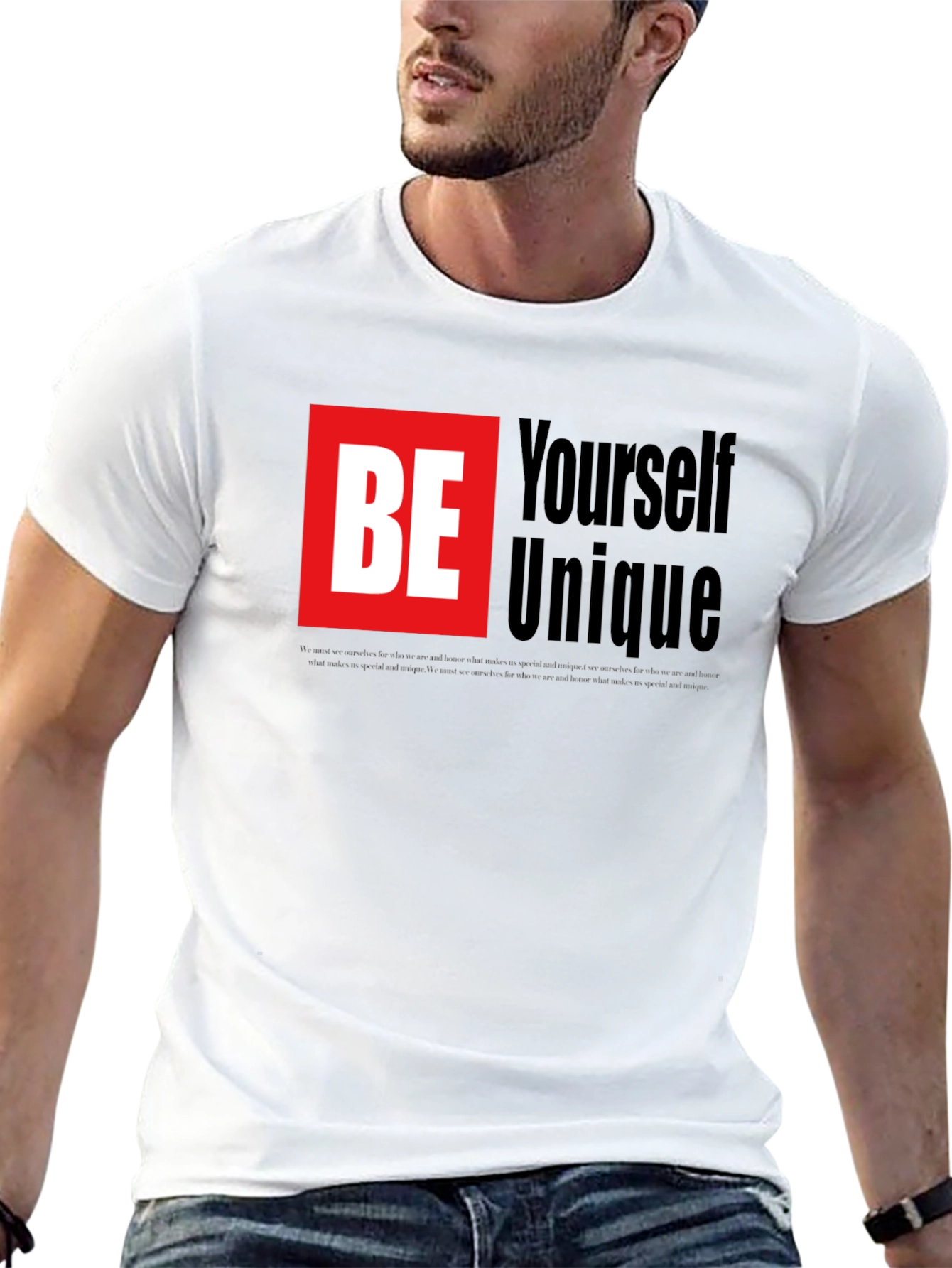 Be Yourself Unique Graphic Tee - Black