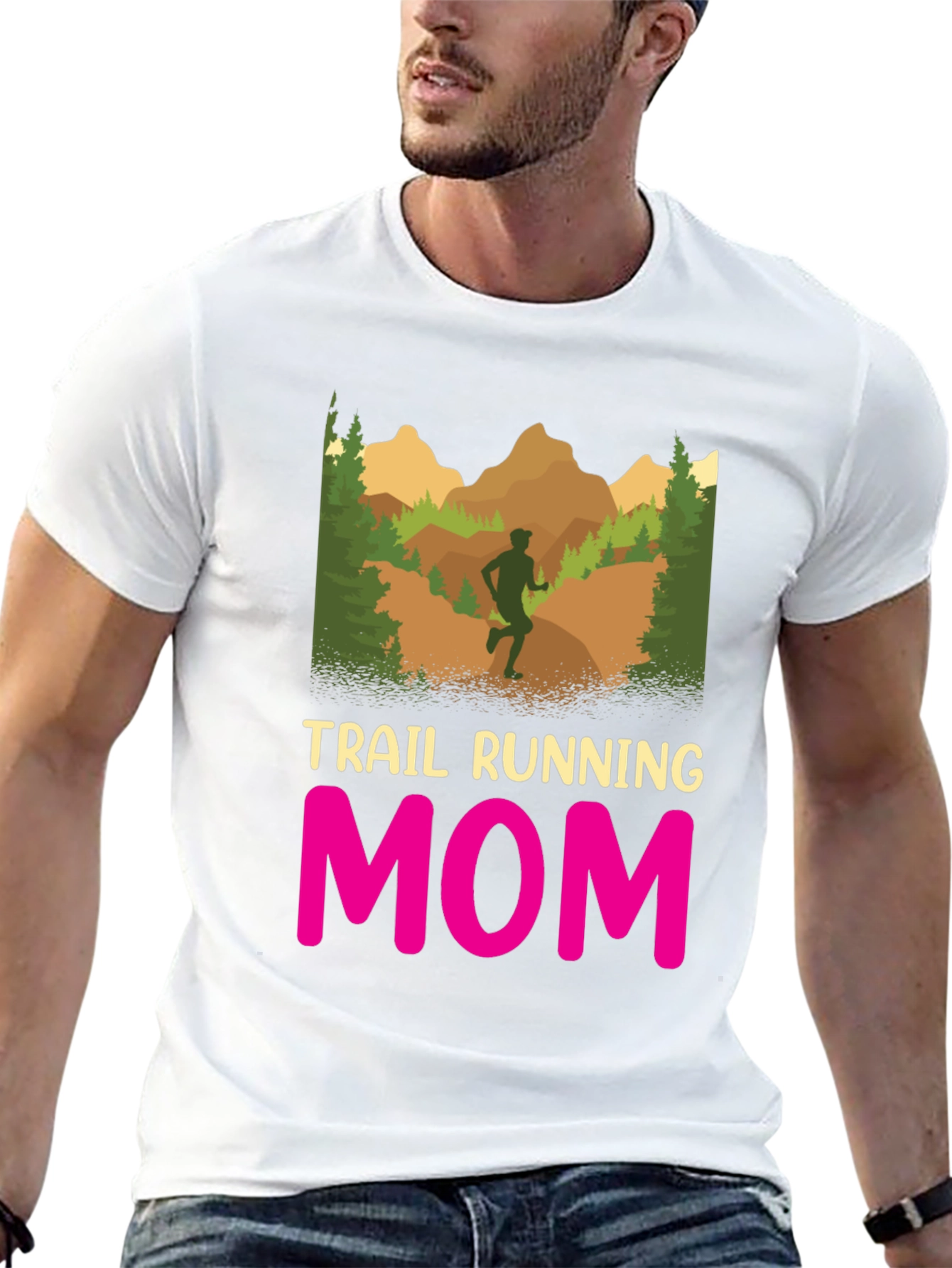 Trail Running Mom T-Shirt - Black Graphic Tee