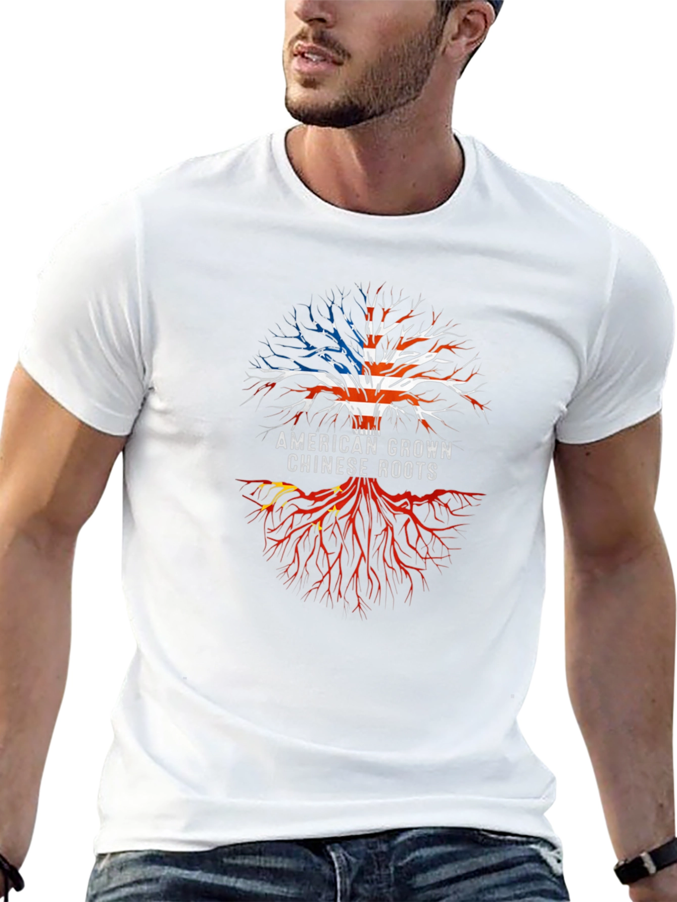 American Grown Chinese Roots Graphic Tee