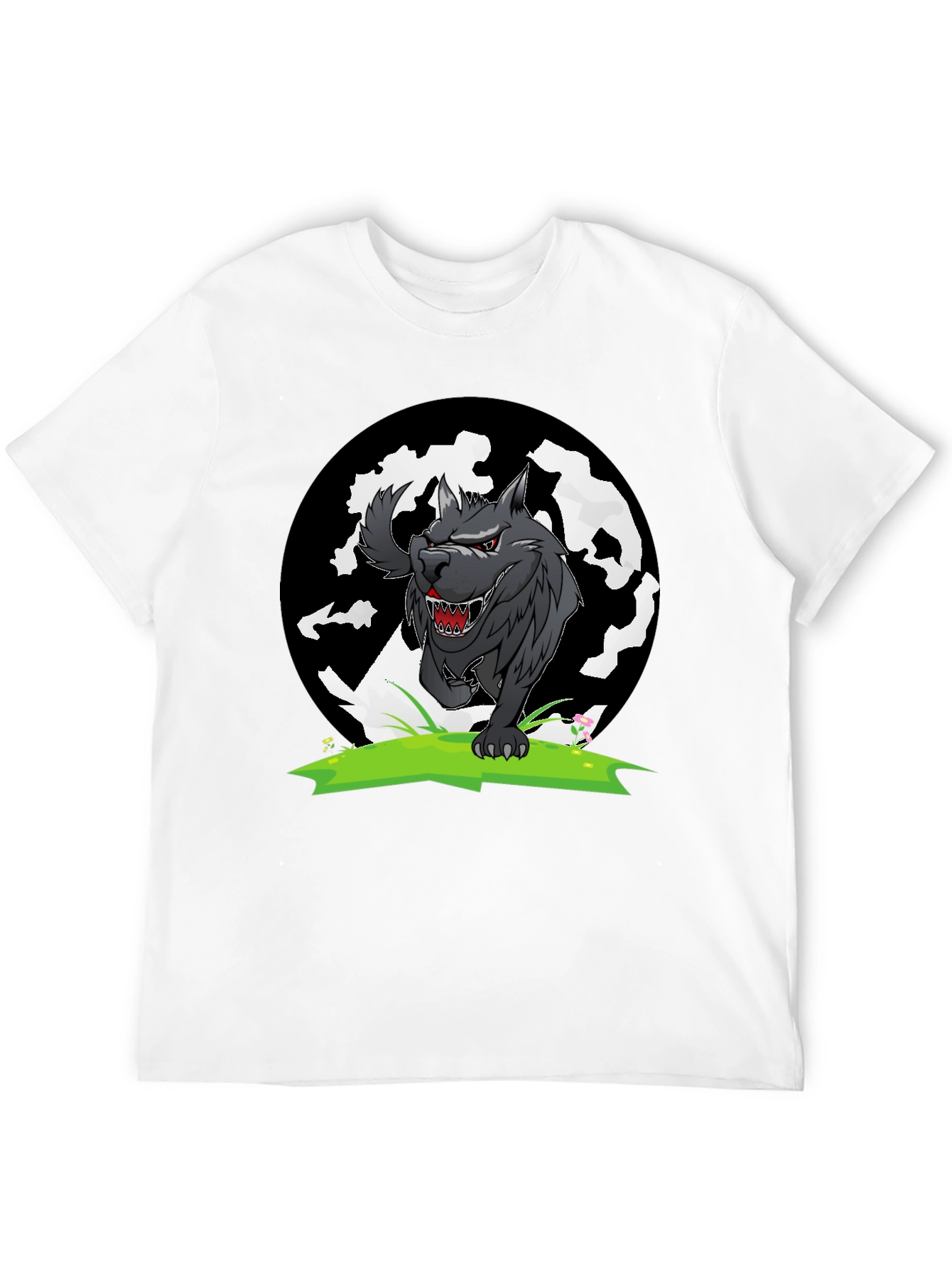 Wolf Graphic Tee - Black Cotton T-Shirt