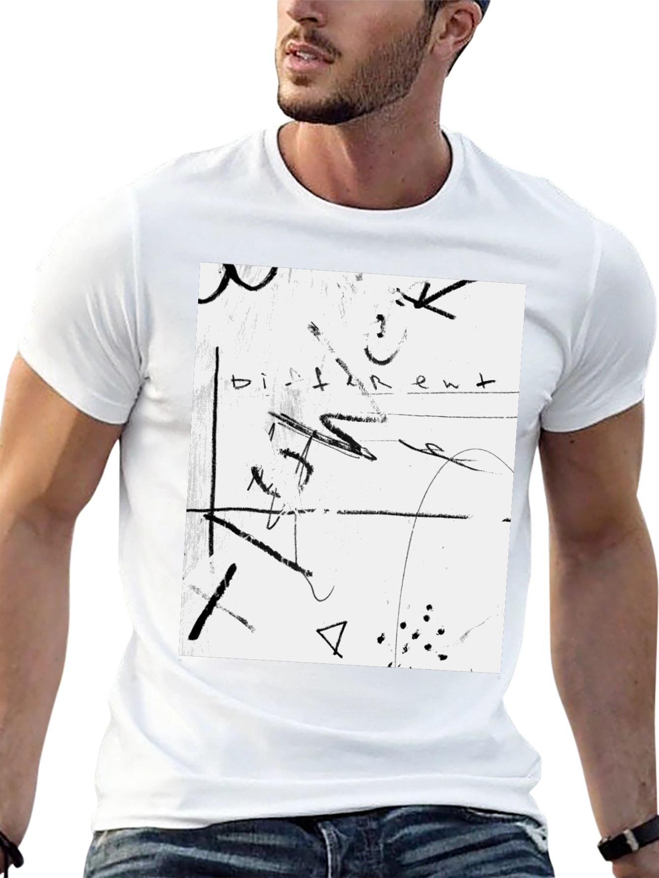 Abstract Art Graphic Tee - Black Unisex Shirt