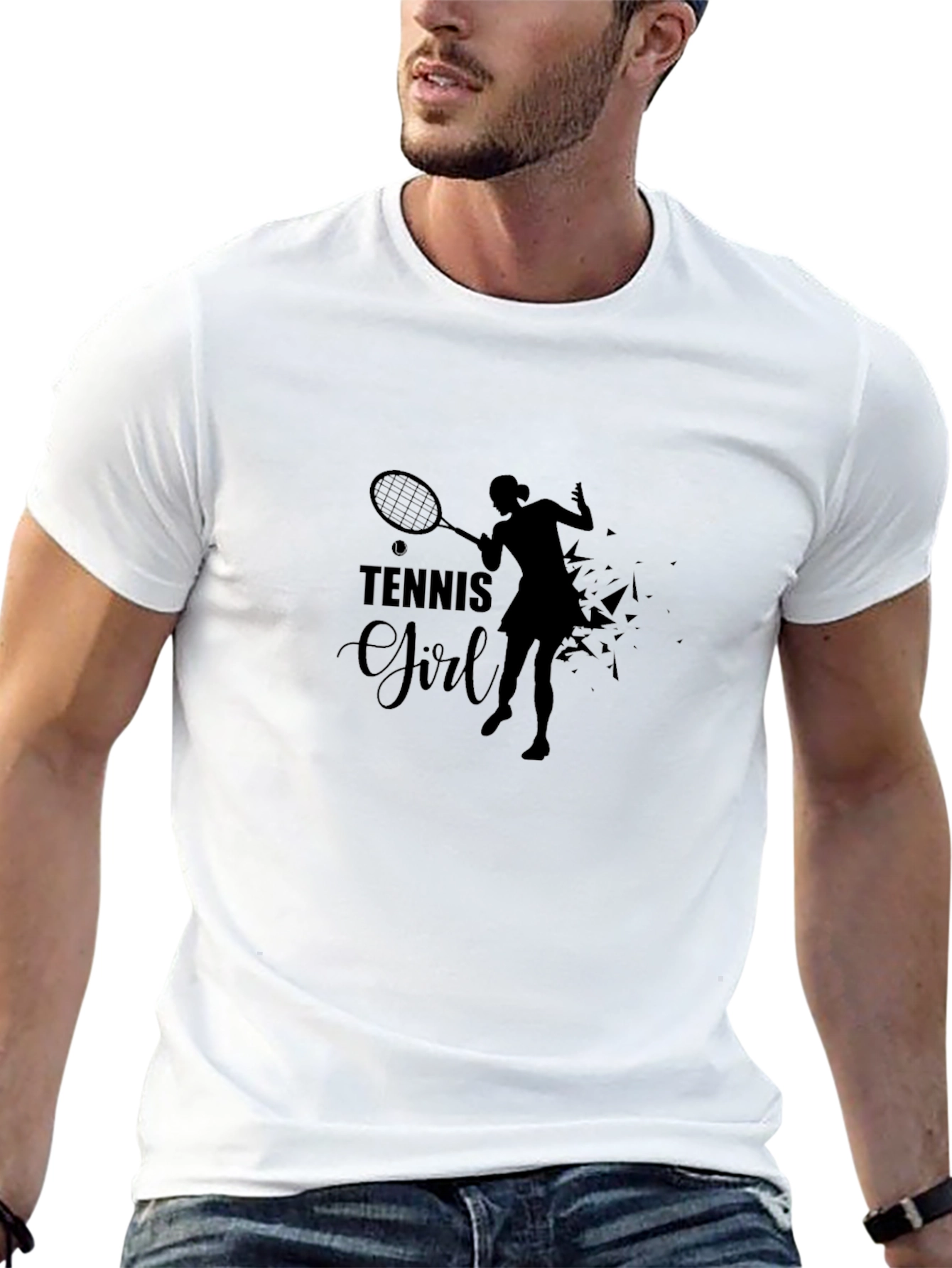 Tennis Girl Black T-Shirt