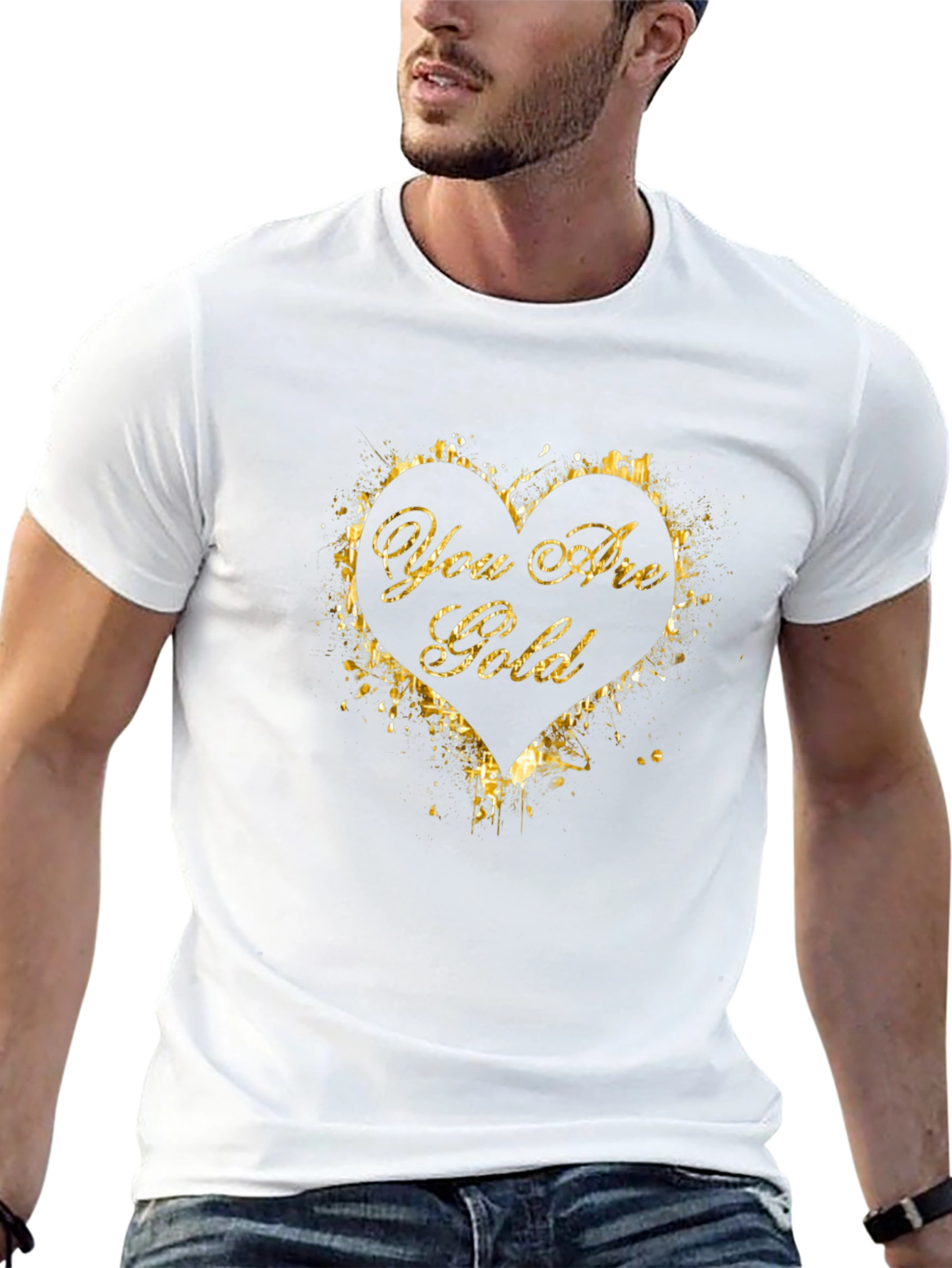 You Are Gold Graphic T-Shirt - Stylish Black Tee