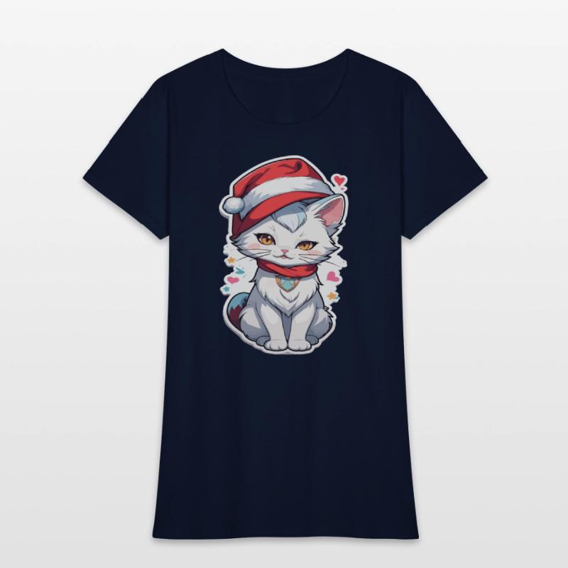 kitten cat christmas tshirt