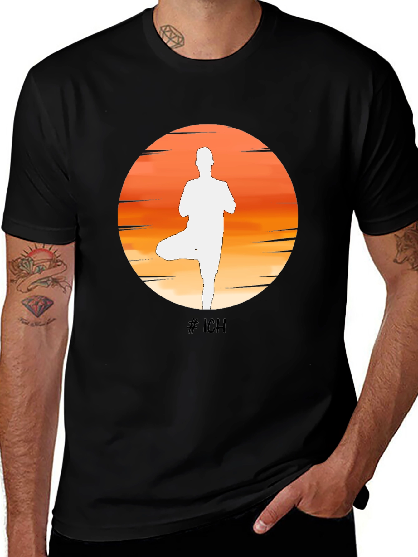 Yoga Pose Silhouette T-Shirt - Stylish Graphic Tee
