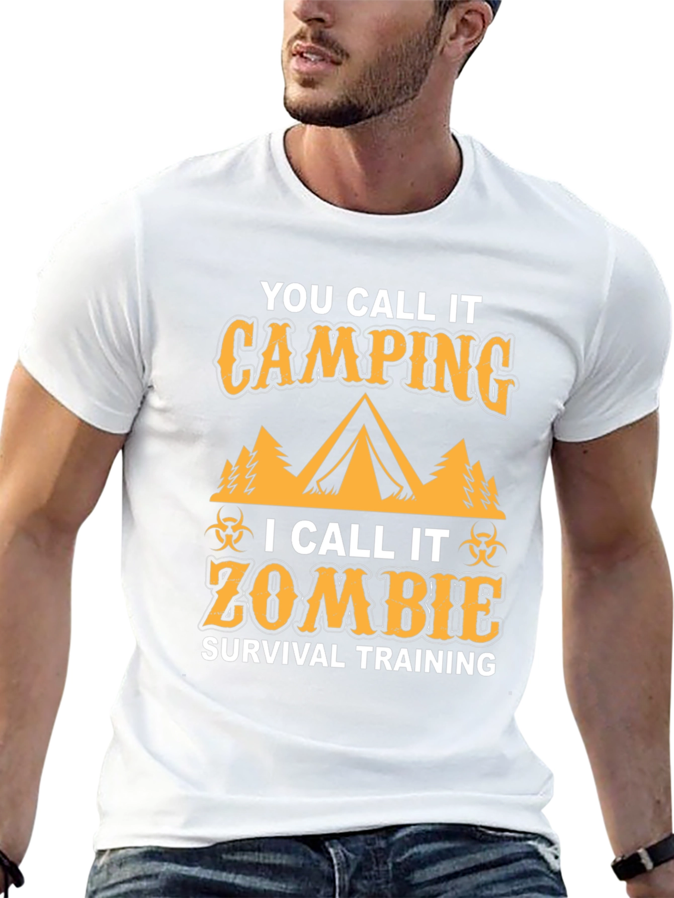 Zombie Survival Training Camping Graphic T-Shirt