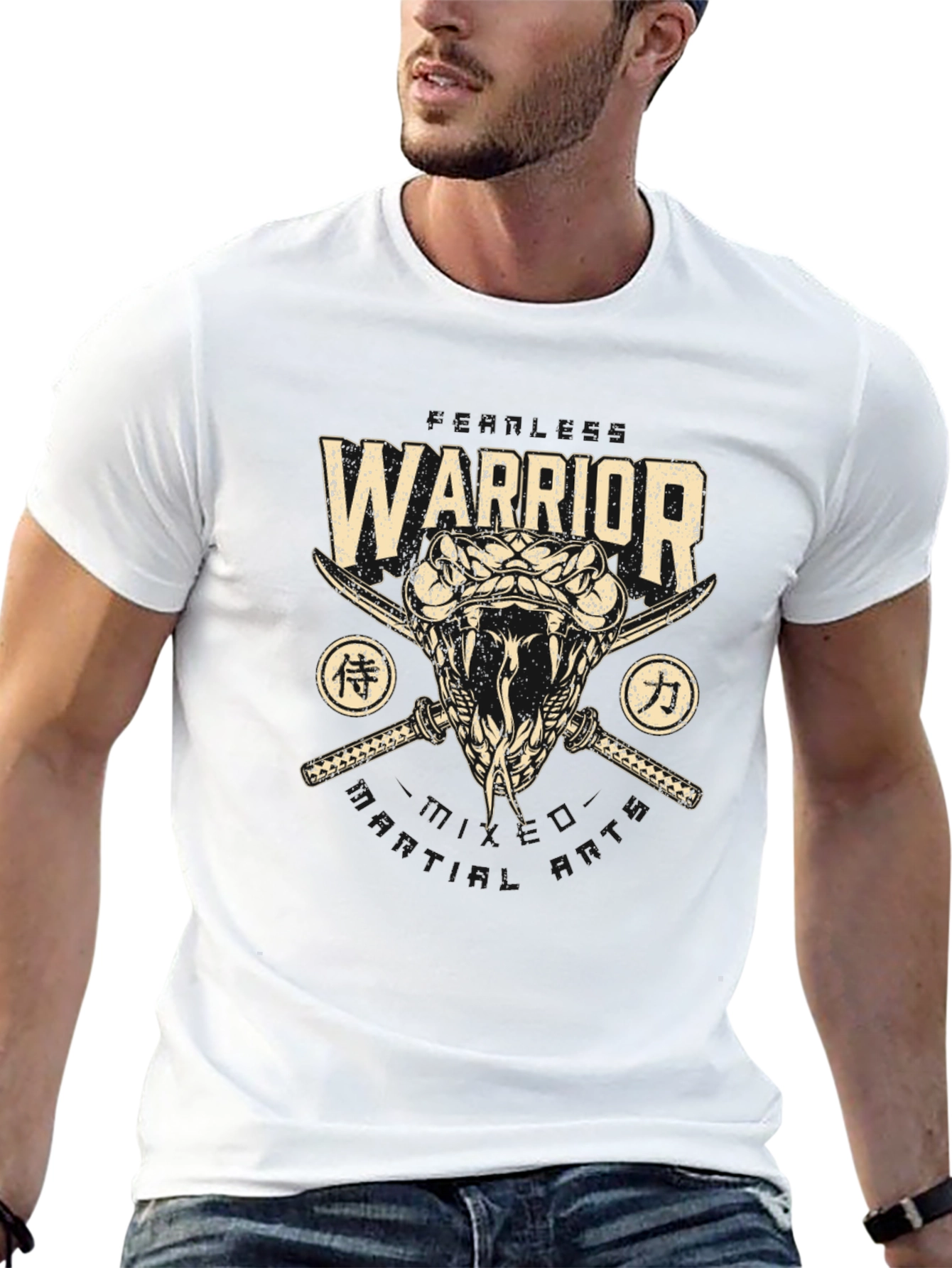 Warrior Snake Swords Graphic Tee