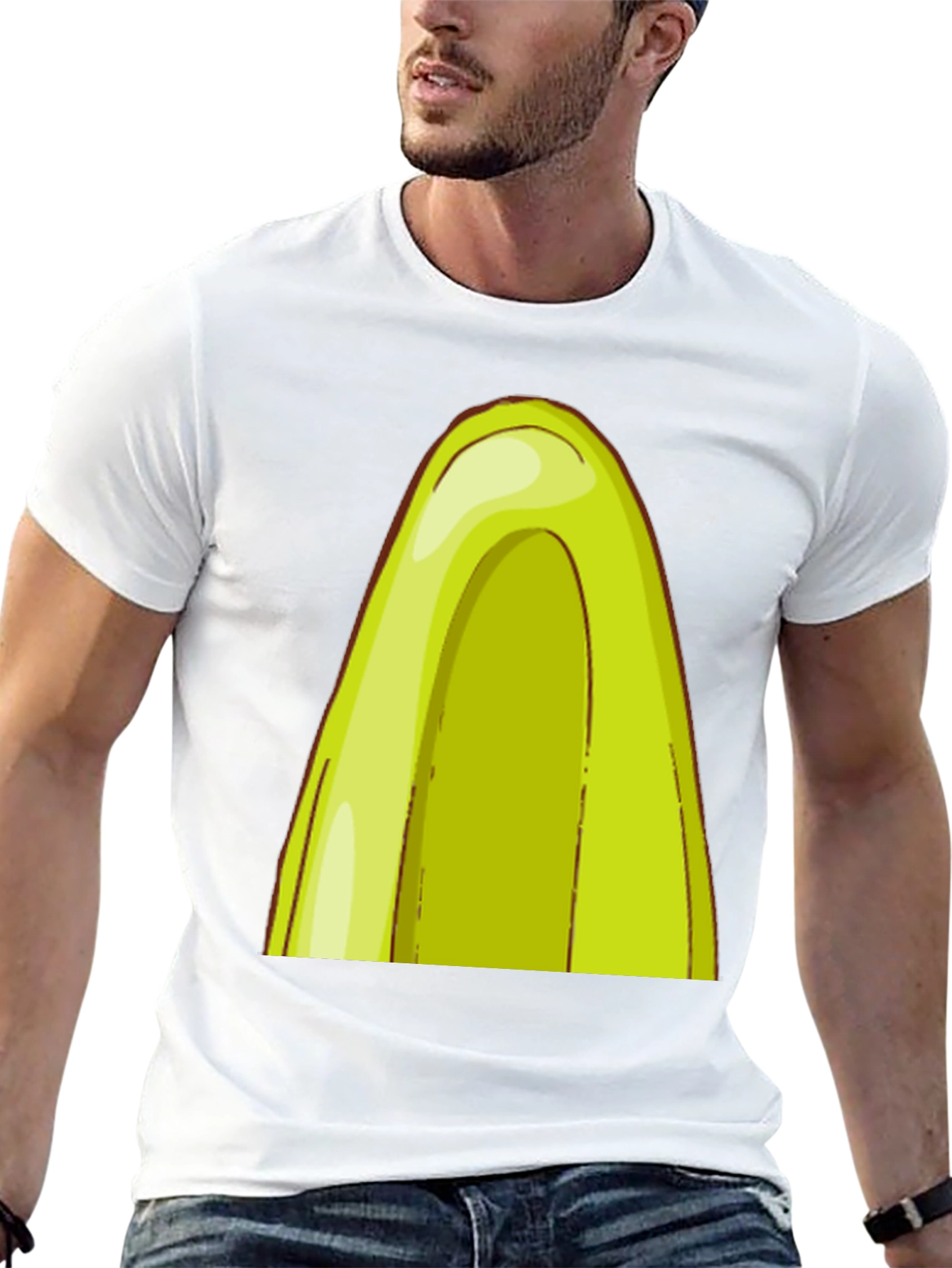 Avocado Slice Graphic Black T-Shirt