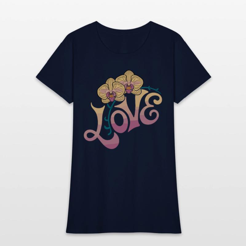 Love Orchids Floral Typography Art with Elegant