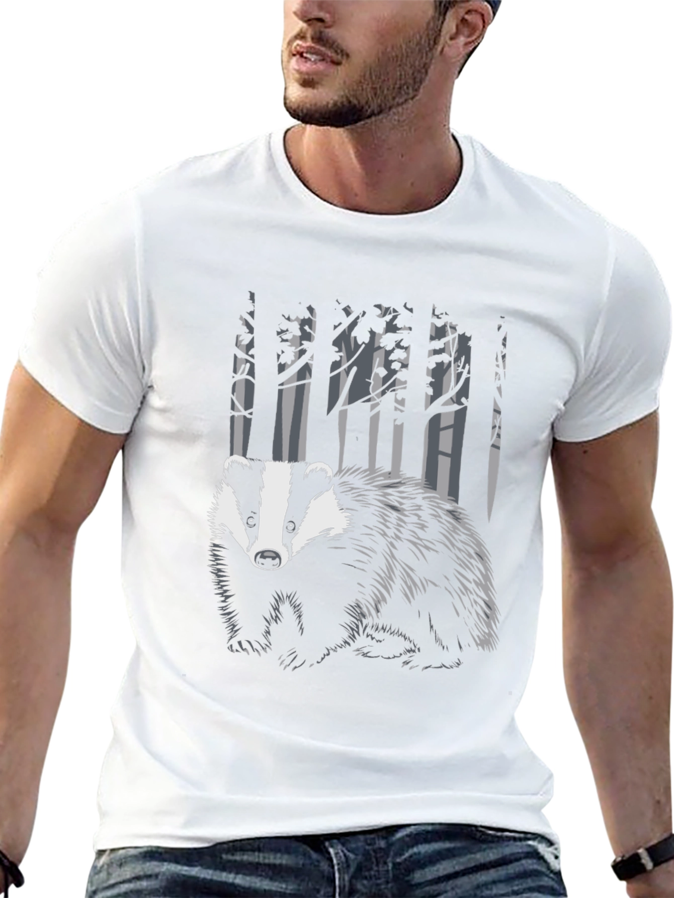 Badger in the Woods Graphic Tee - Black