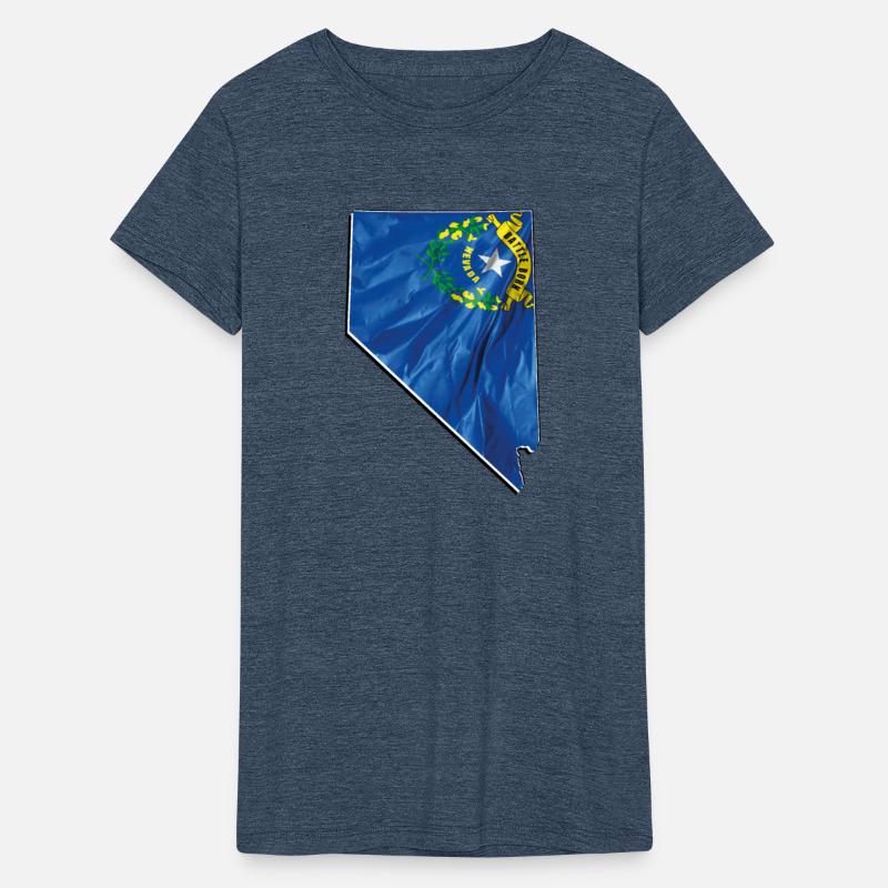 Nevada State Flag in Nevada State Map