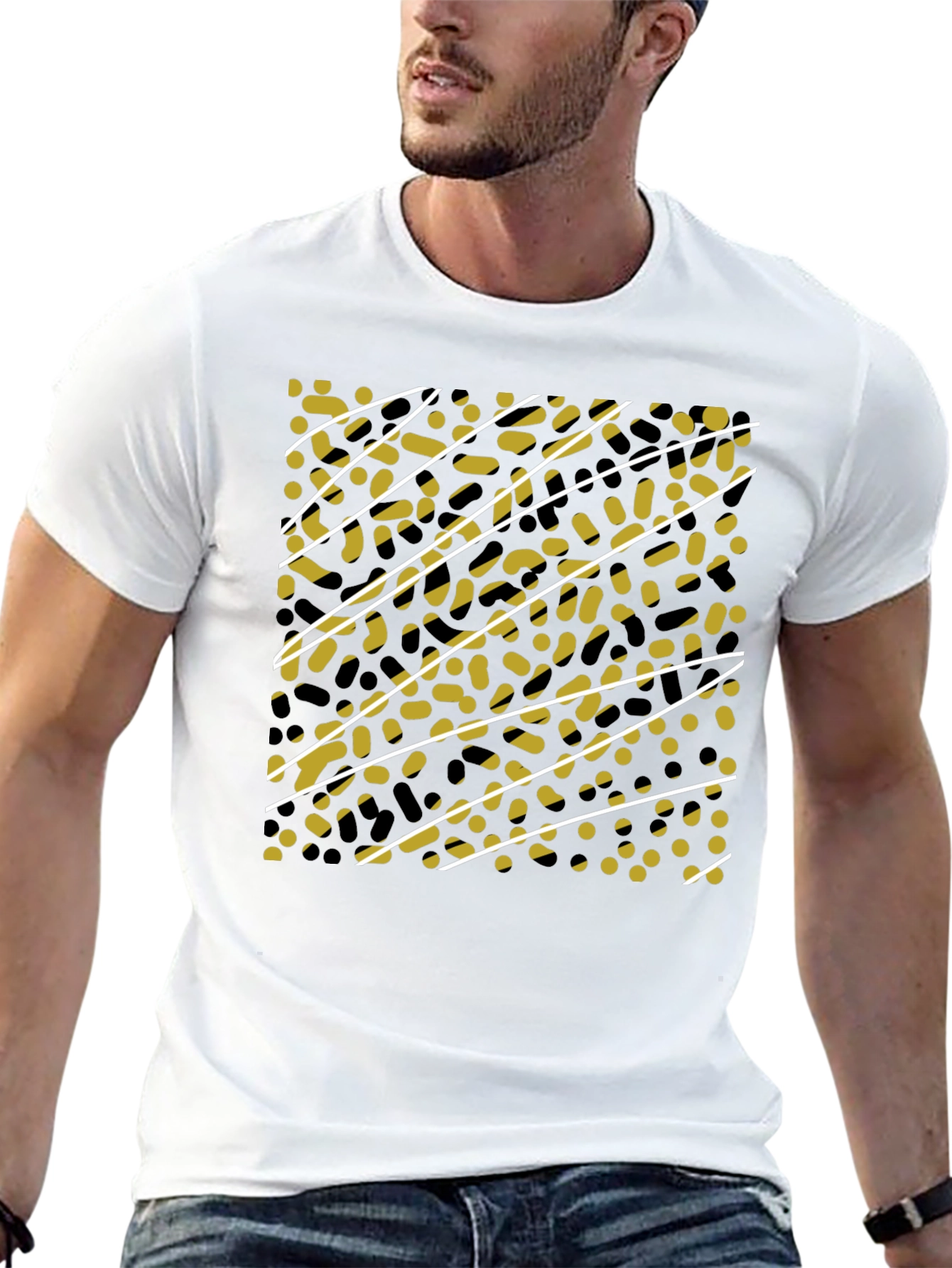 Abstract Pattern Black T-Shirt