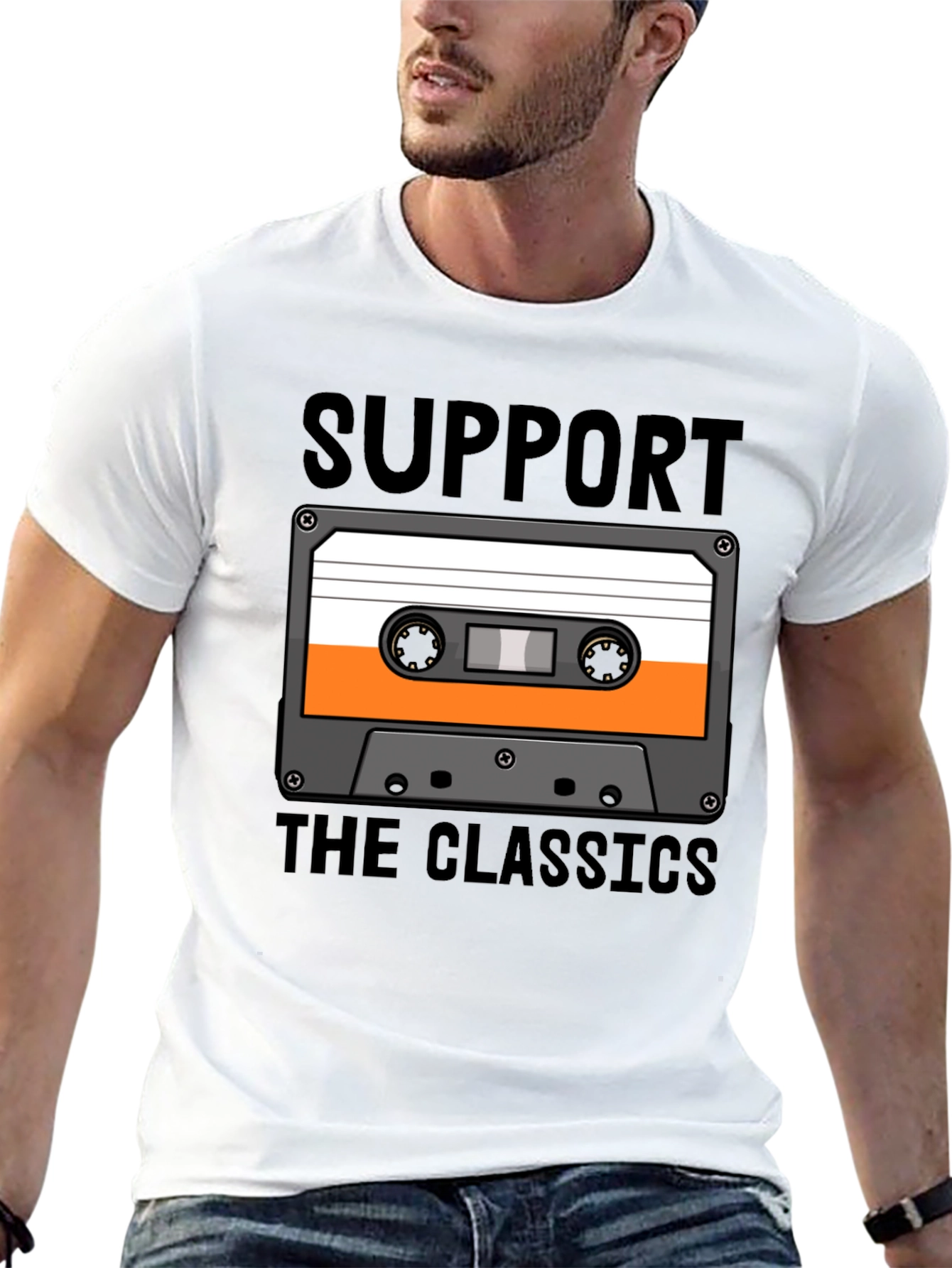 Support the Classics Cassette Tape Graphic T-Shirt