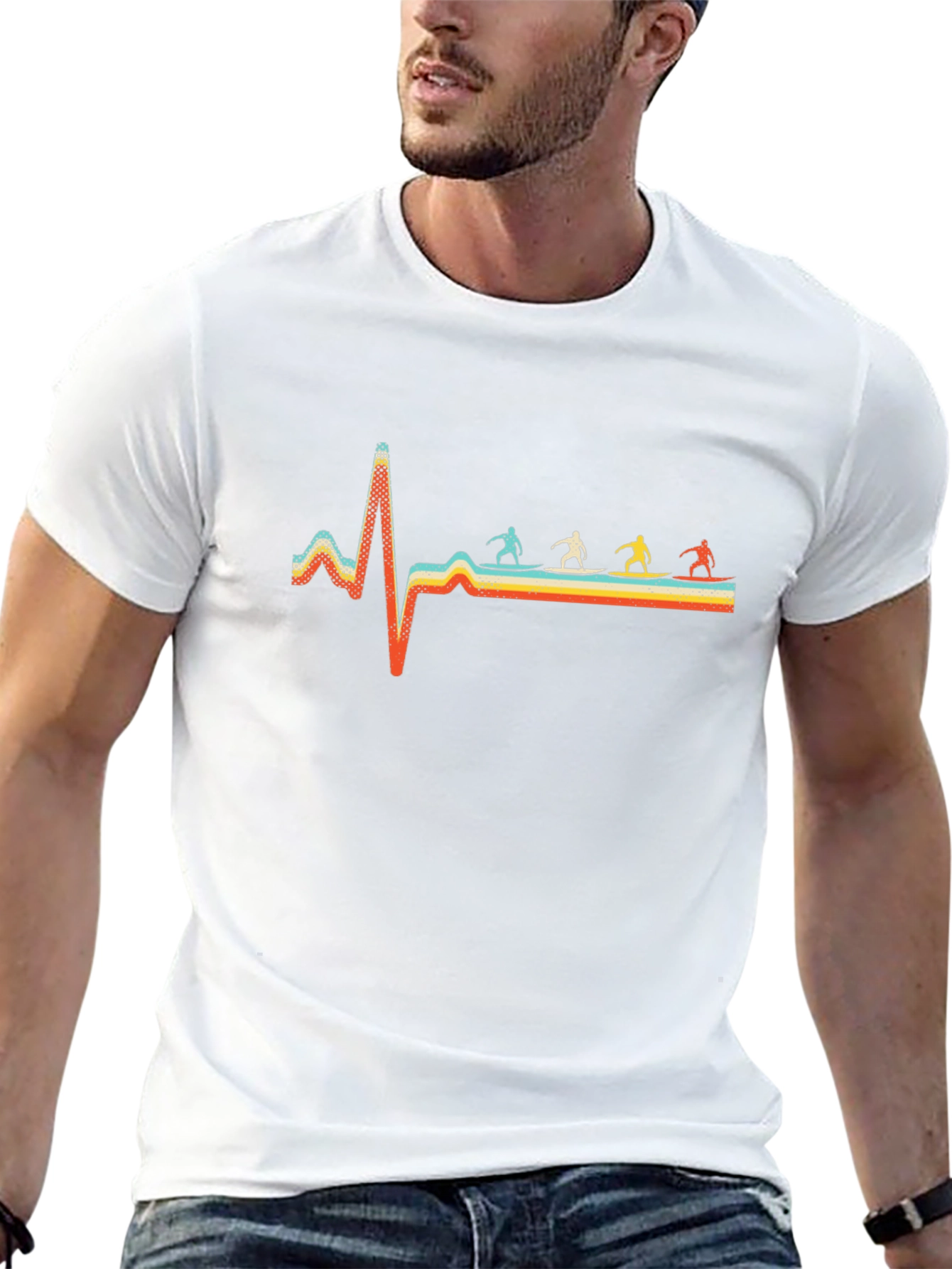 Surfing Heartbeat Graphic Tee