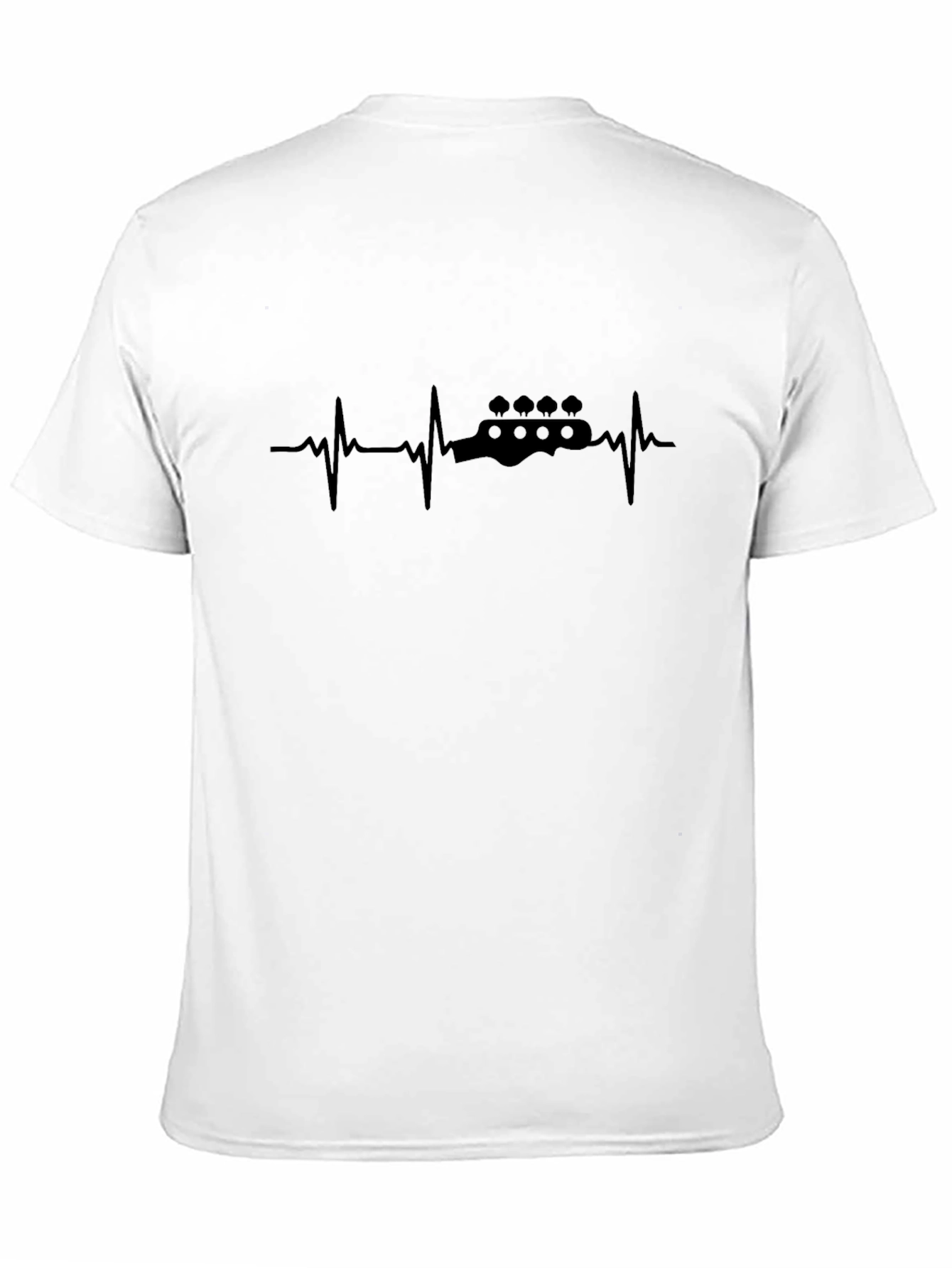 Bass Guitar Heartbeat Graphic Tee - Black