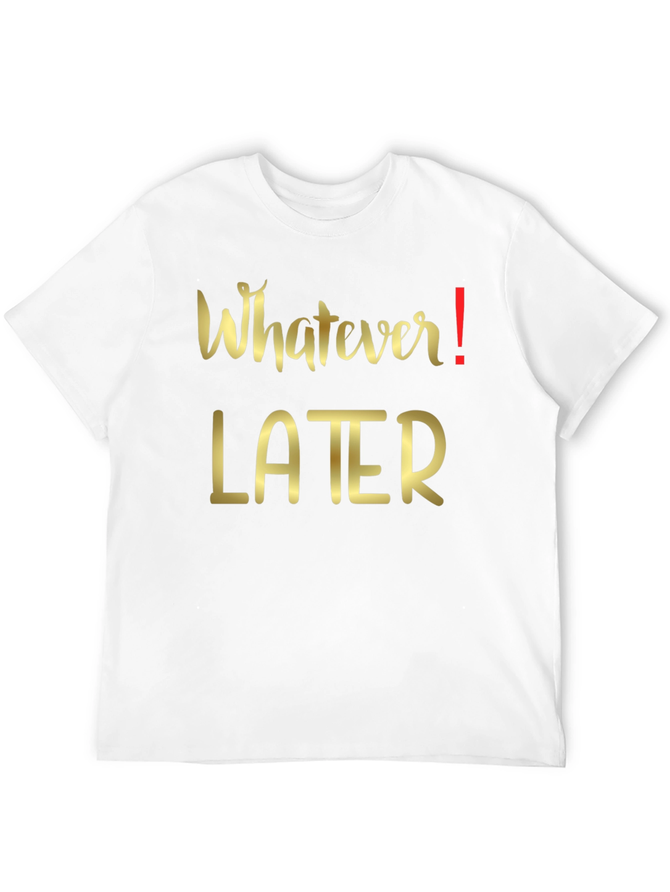 Whatever Later Graphic Tee - Casual Black T-Shirt