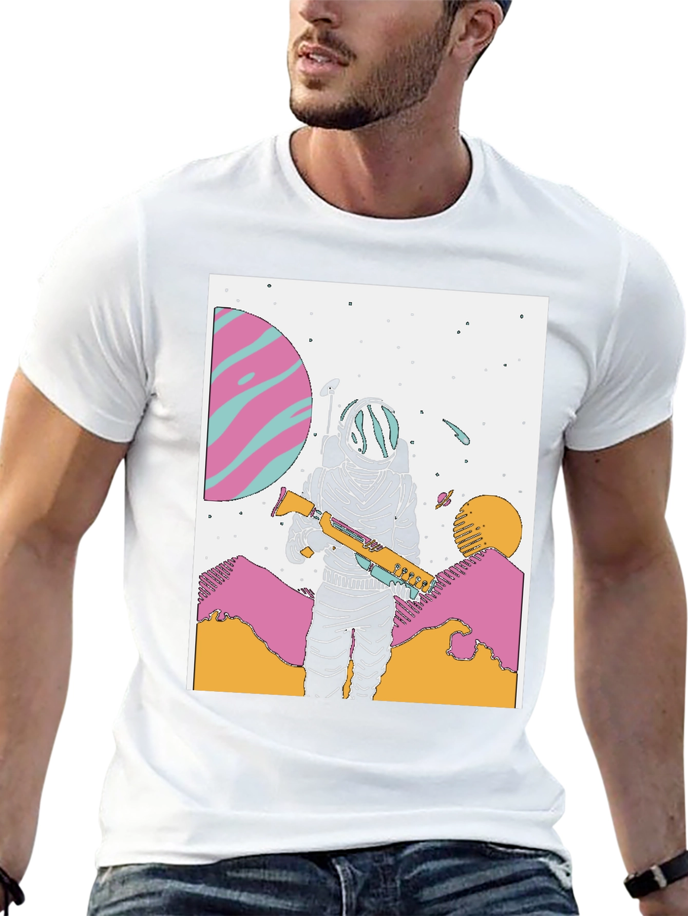 Astronaut Graphic Tee - Retro Space Adventure