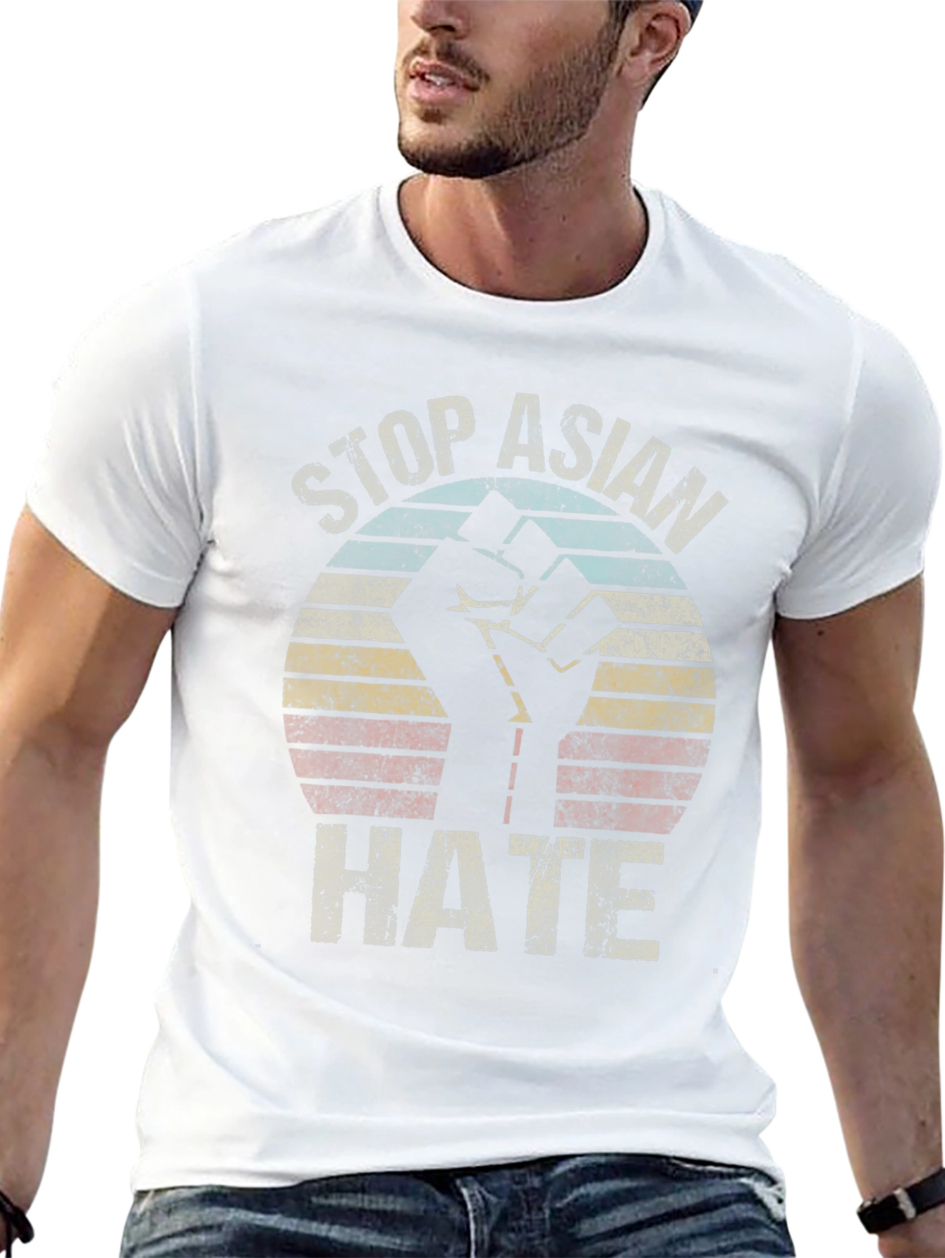 Stop Asian Hate T-Shirt Fist Graphic Tee Activism