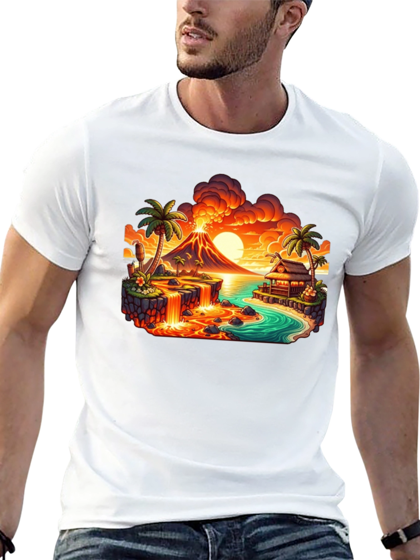 Tropical Island Volcano T-Shirt