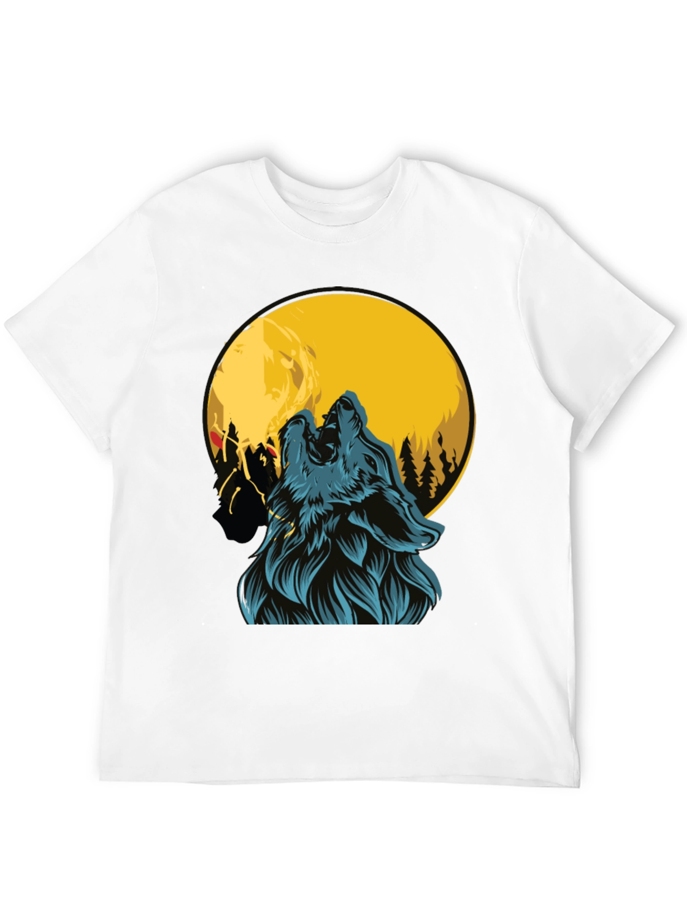 Wolf Howling at Moon Graphic Tee