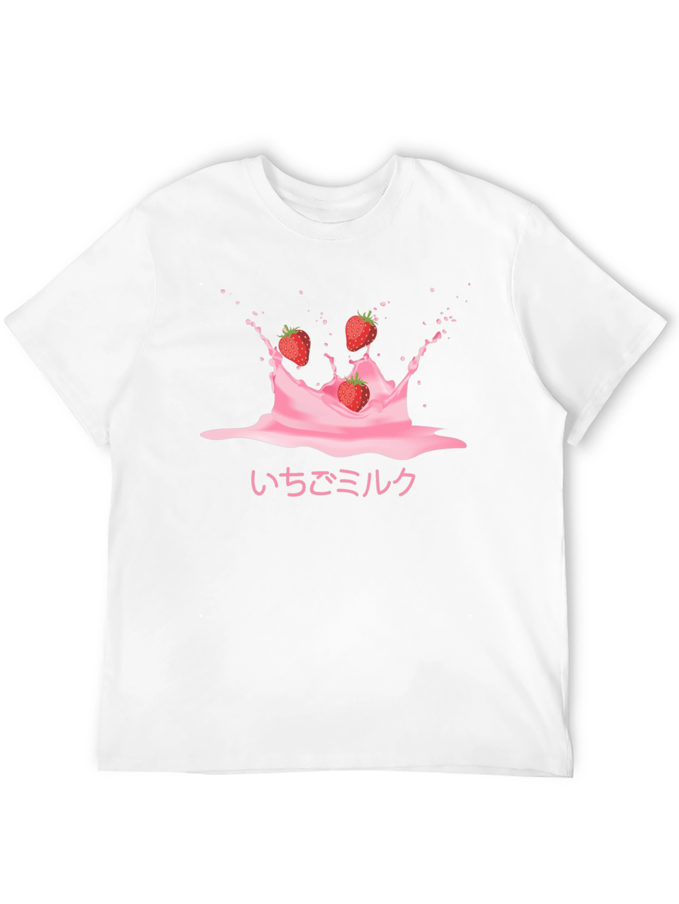 Strawberry Milk Splash Graphic Tee - Trendy Black T-Shirt