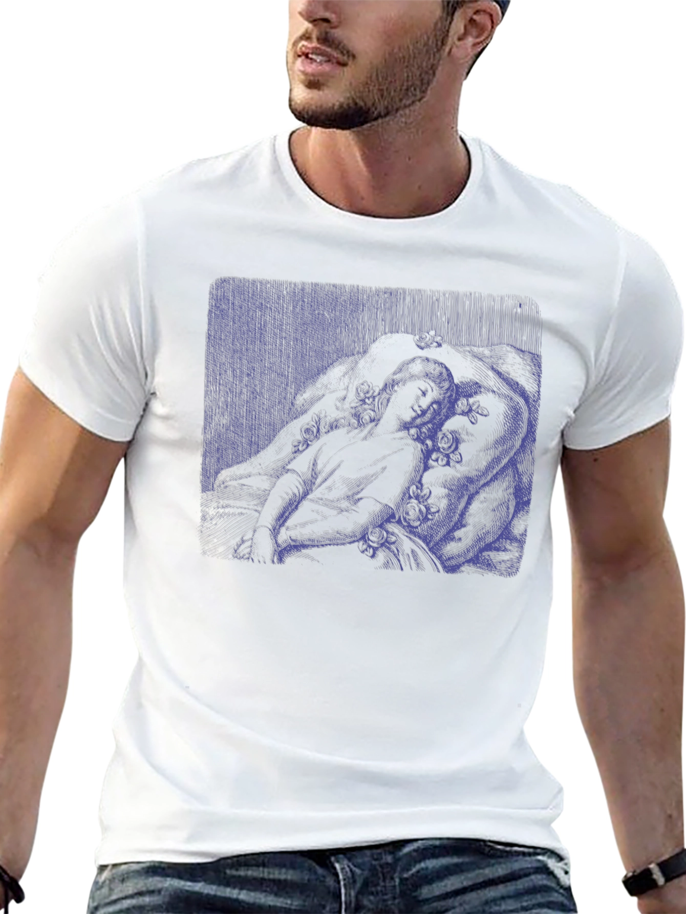 Artistic Graphic Tee - Black Cotton Blend