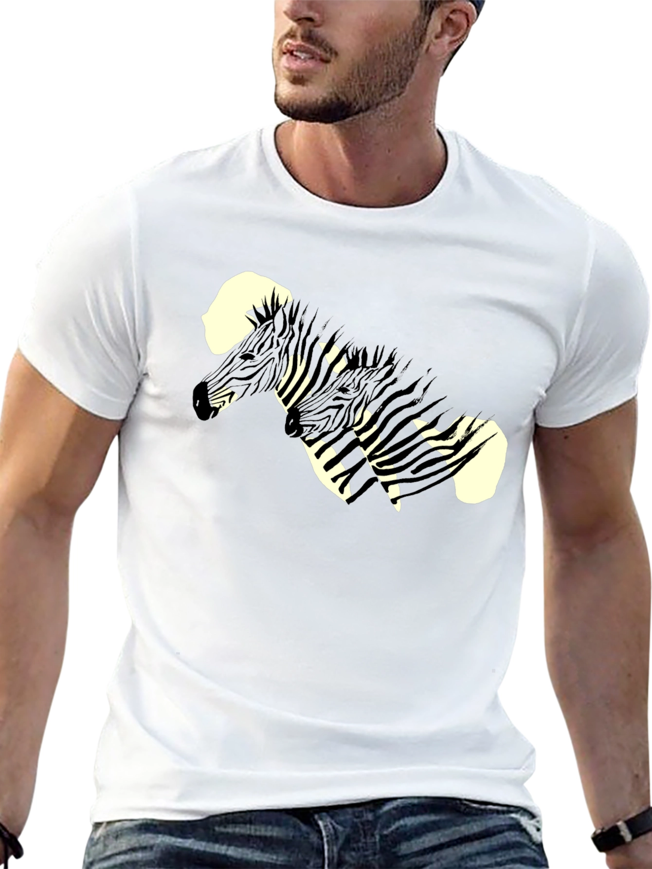 Zebra Graphic Print Black Tee