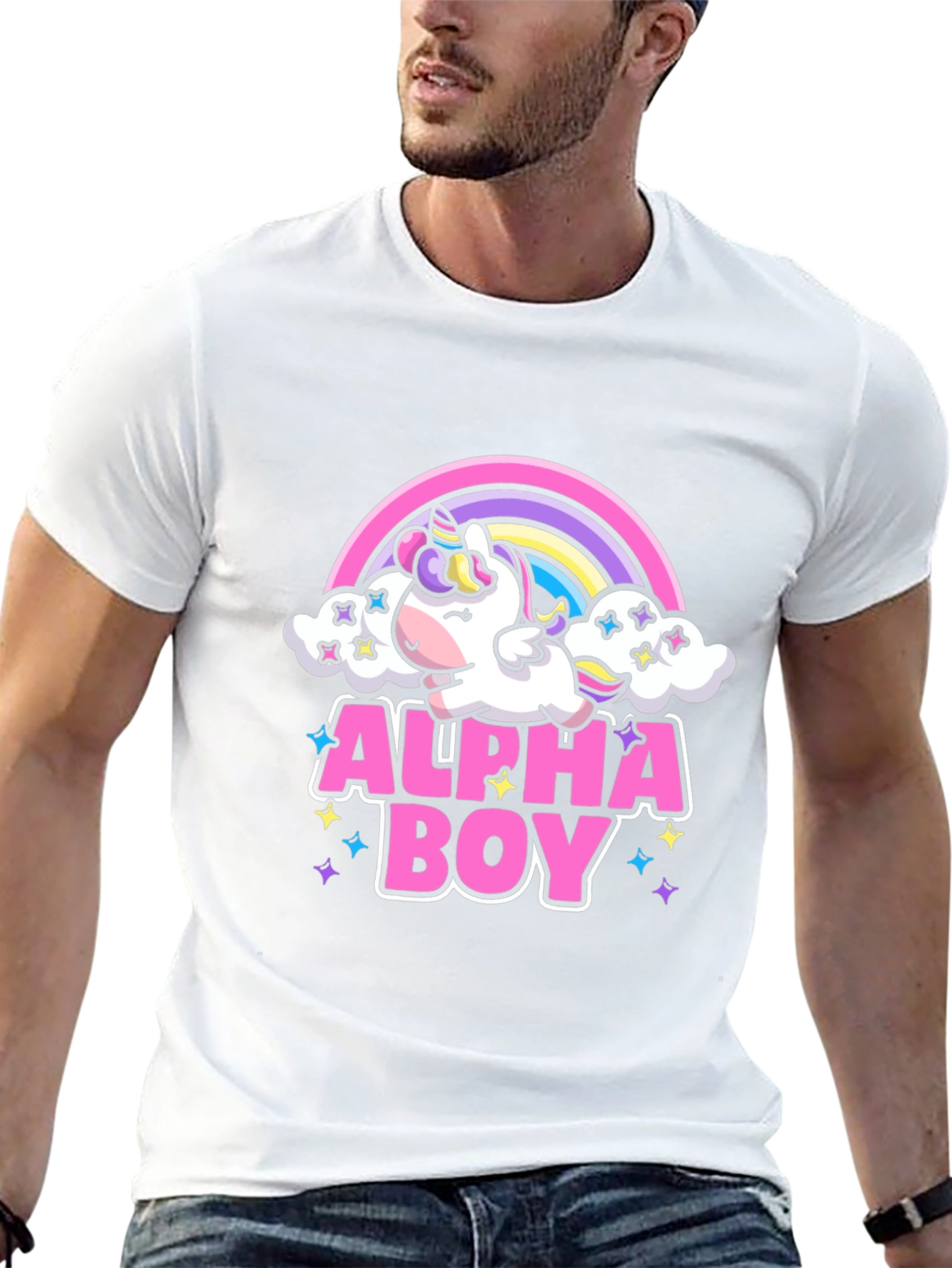 Alpha Boy Unicorn Rainbow T-Shirt