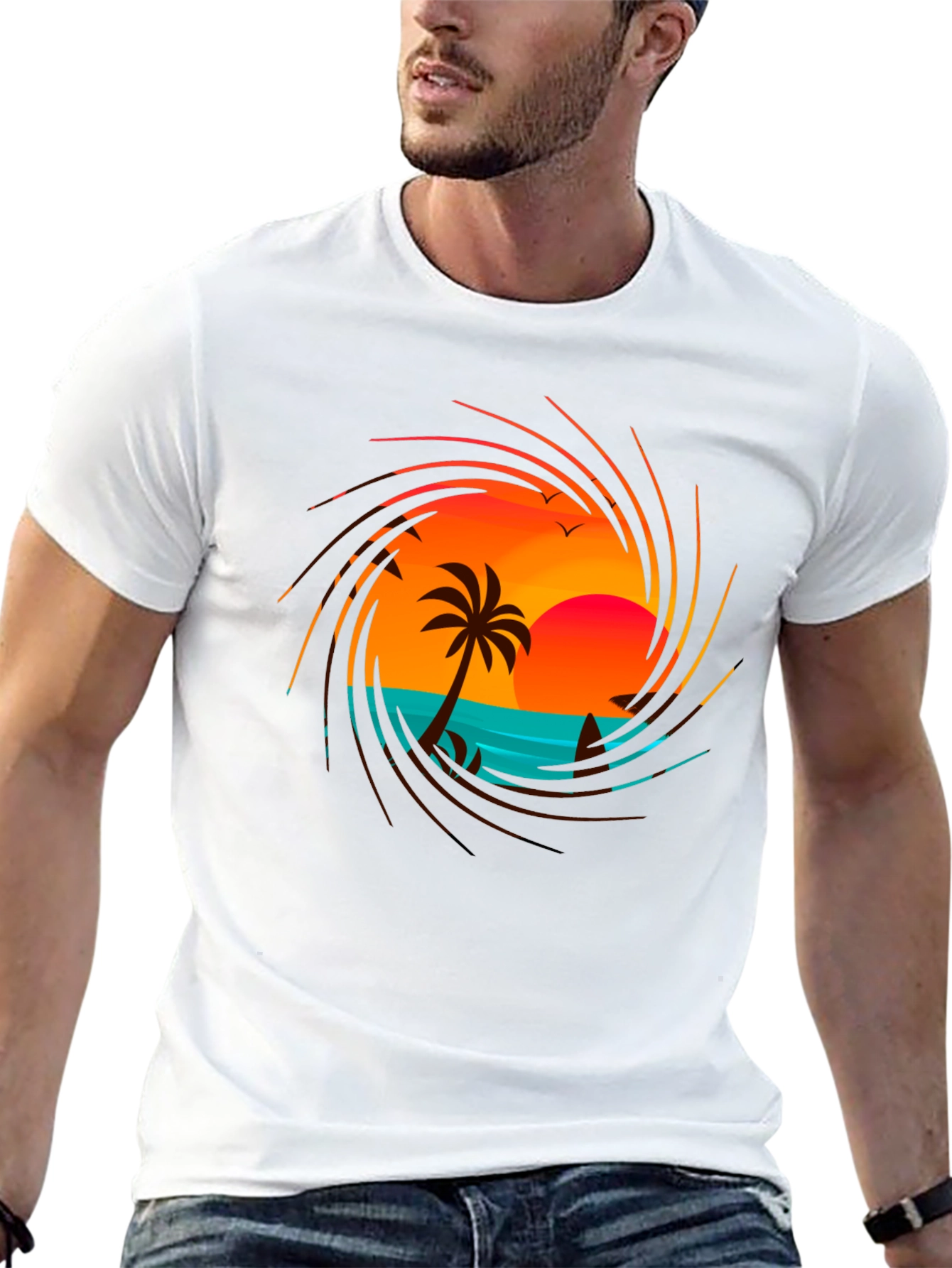 Sunset Beach Graphic Tee - Tropical Vibes