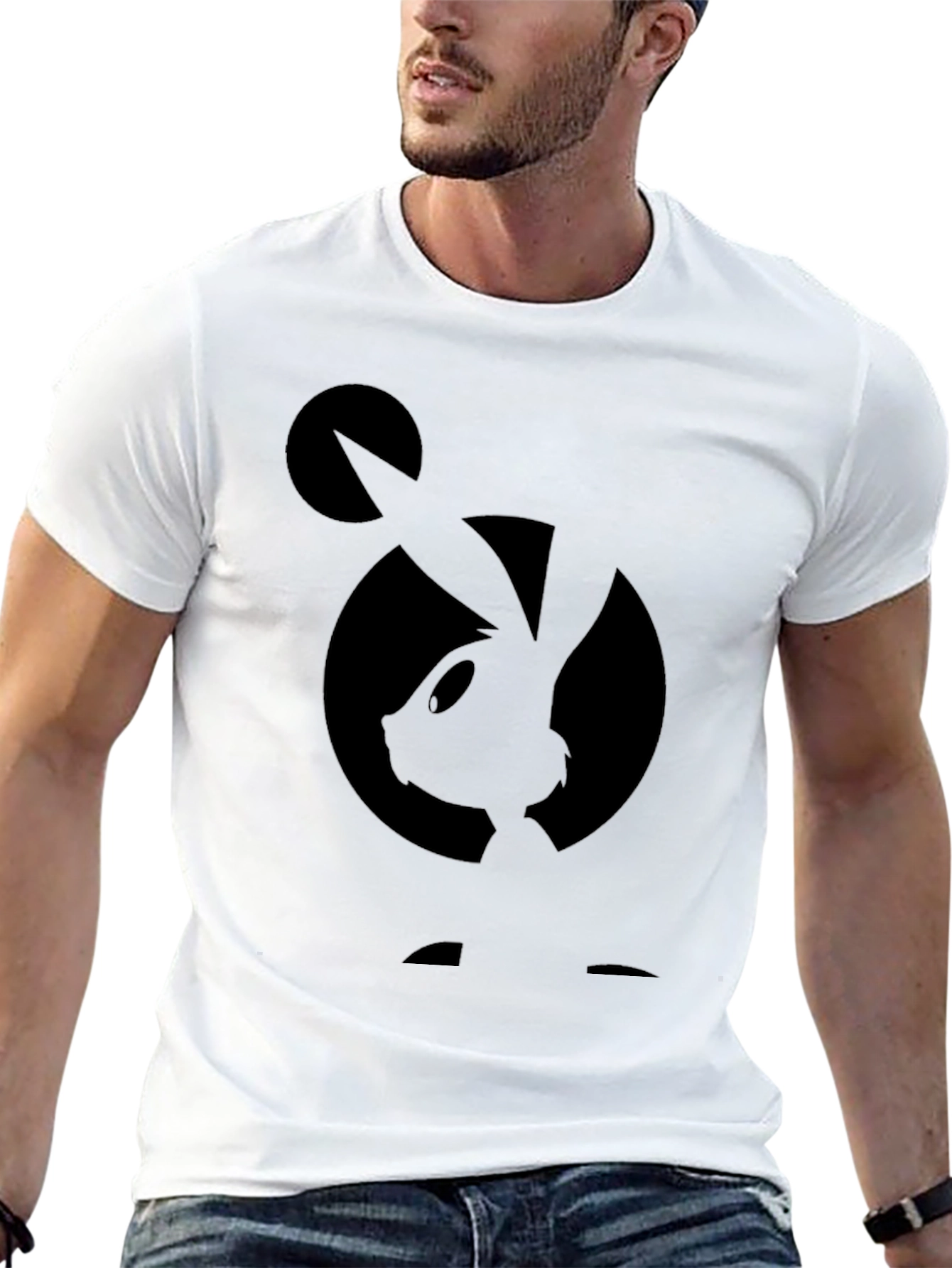 Black Bugs Bunny Silhouette Graphic T-Shirt