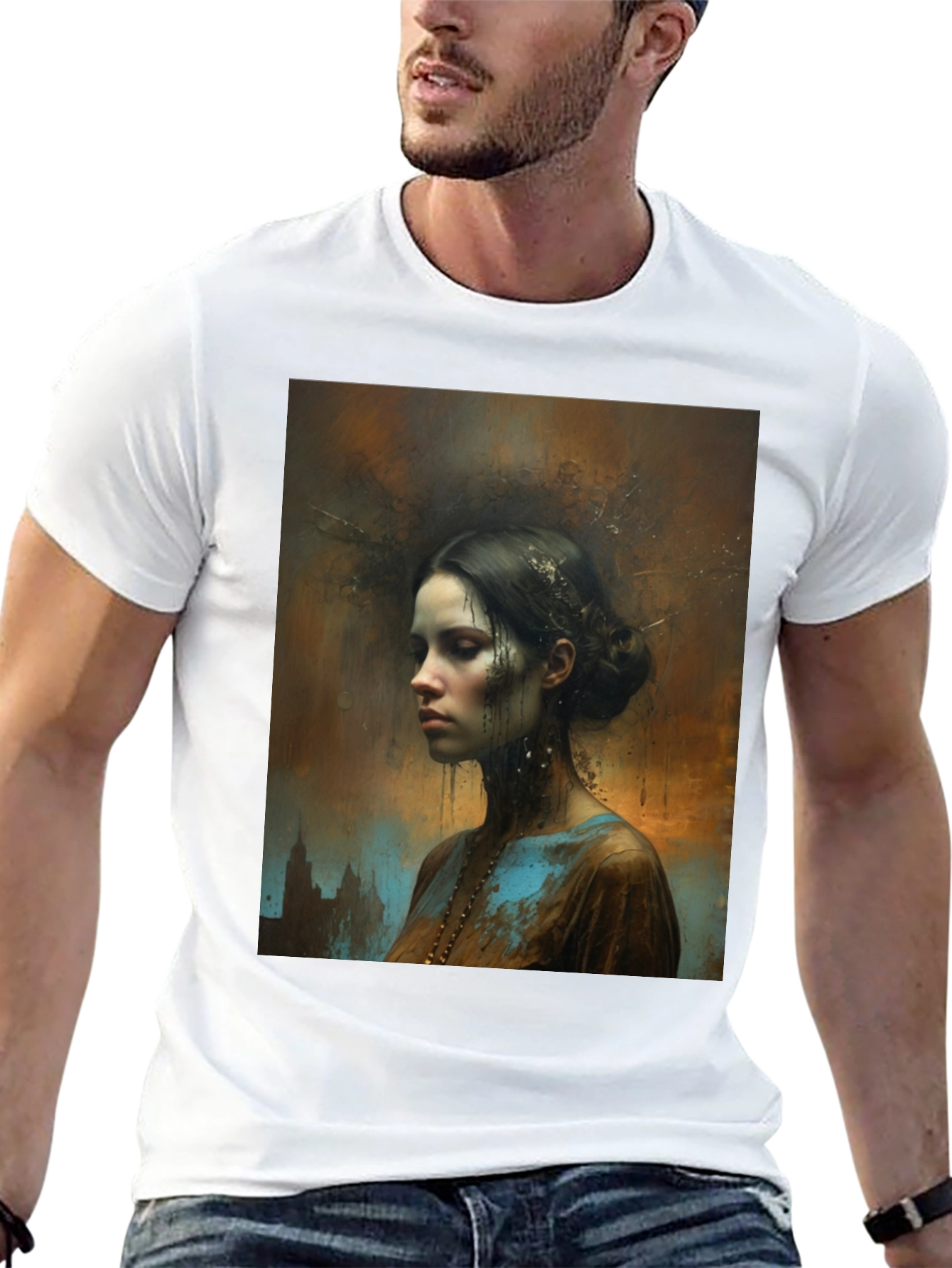 Artistic Portrait Black T-Shirt