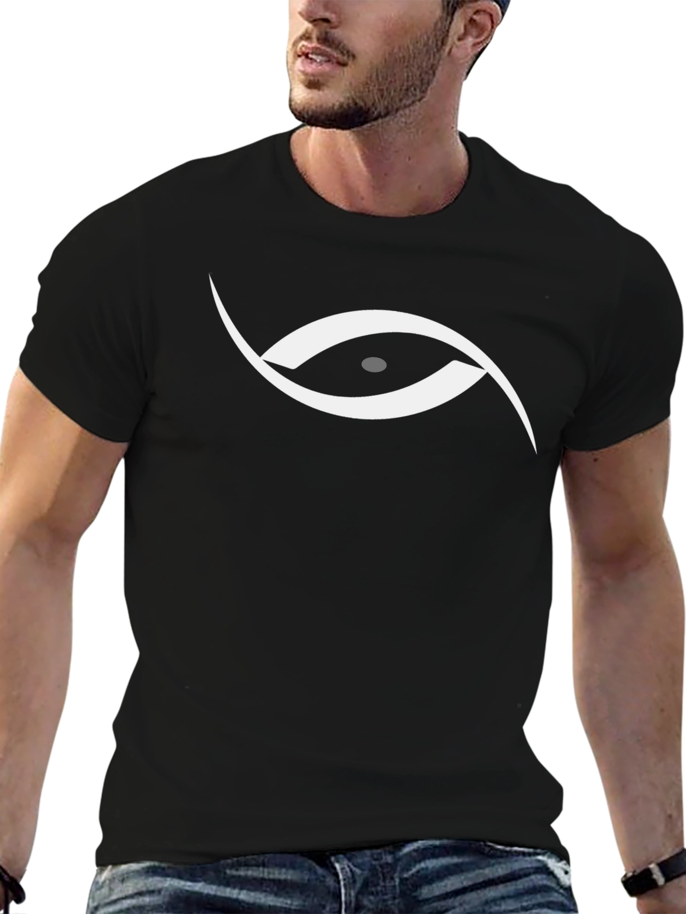 Abstract Eye Graphic Black T-Shirt